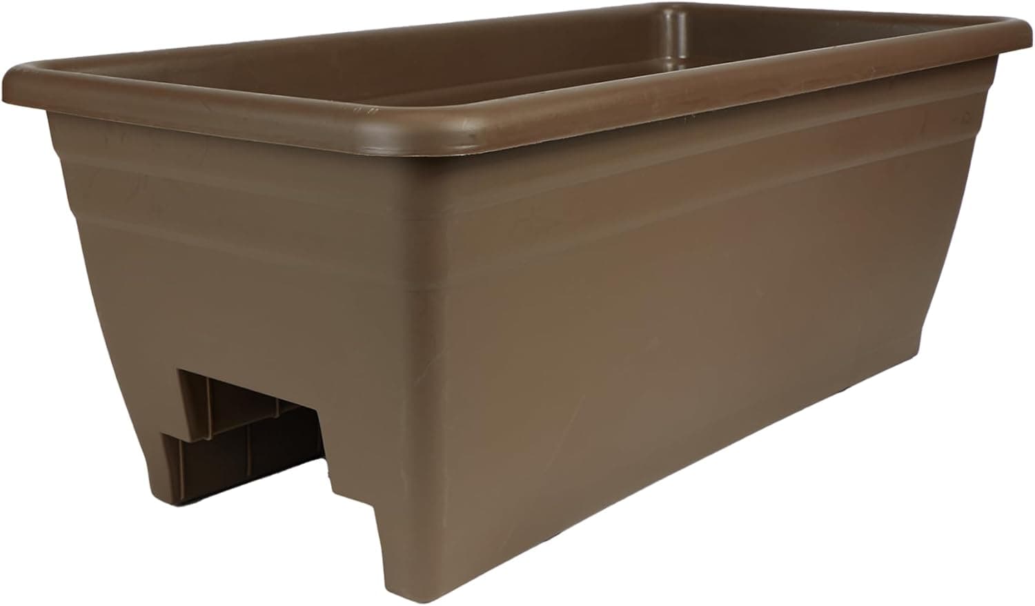 Bloem Oval Classic Deck Rail Planter Box, Chocolate 24 Inch