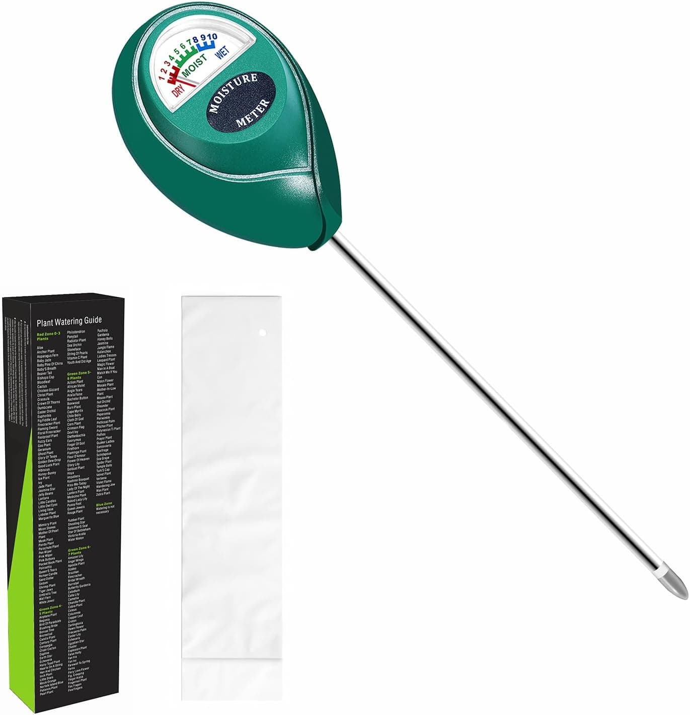 XLUX Soil Moisture Meter, 304 Stainless Steel Probe (Upgraded)