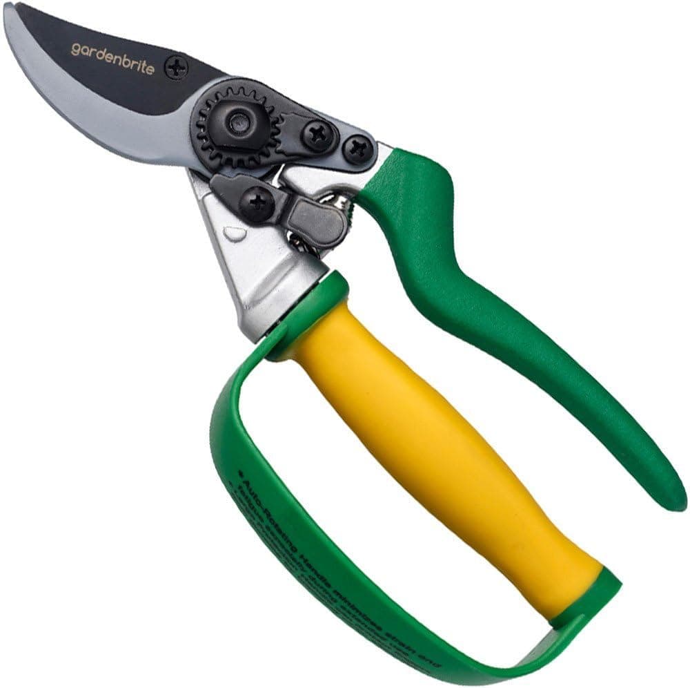 Ergonomic Bypass Pruner with Rotating Handle Secateurs