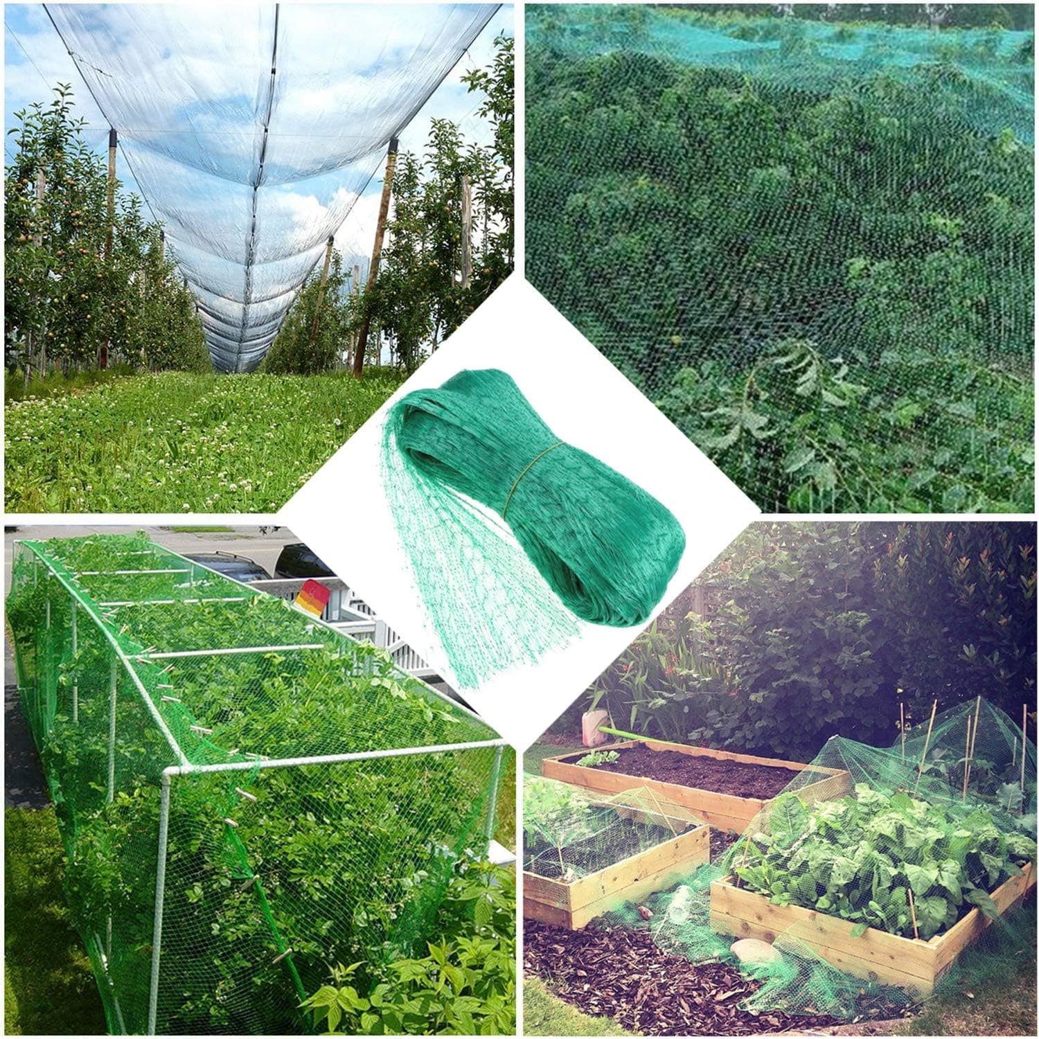 Green Anti Bird Protection Net Mesh Garden Plant Netting 13.2Wx33L Ft