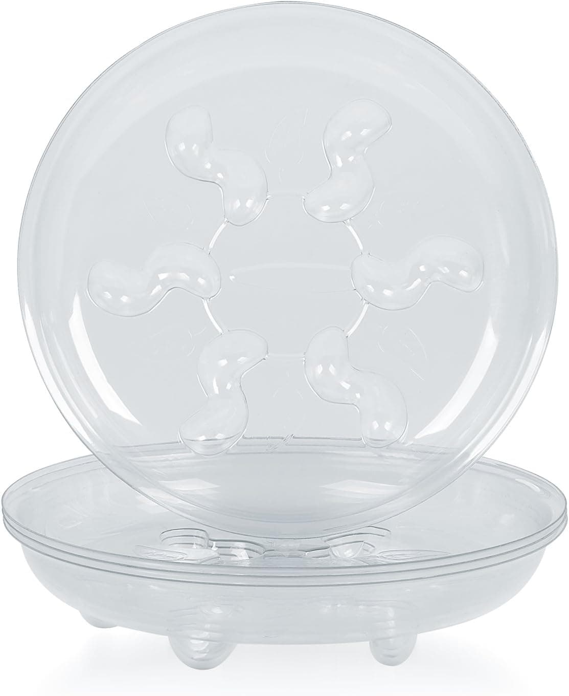 Idyllize 5 Pieces of 12 inch Clear Thick Plastic Heavy Duty Sturdy Plant Saucer Drip Trays for Pots (12")