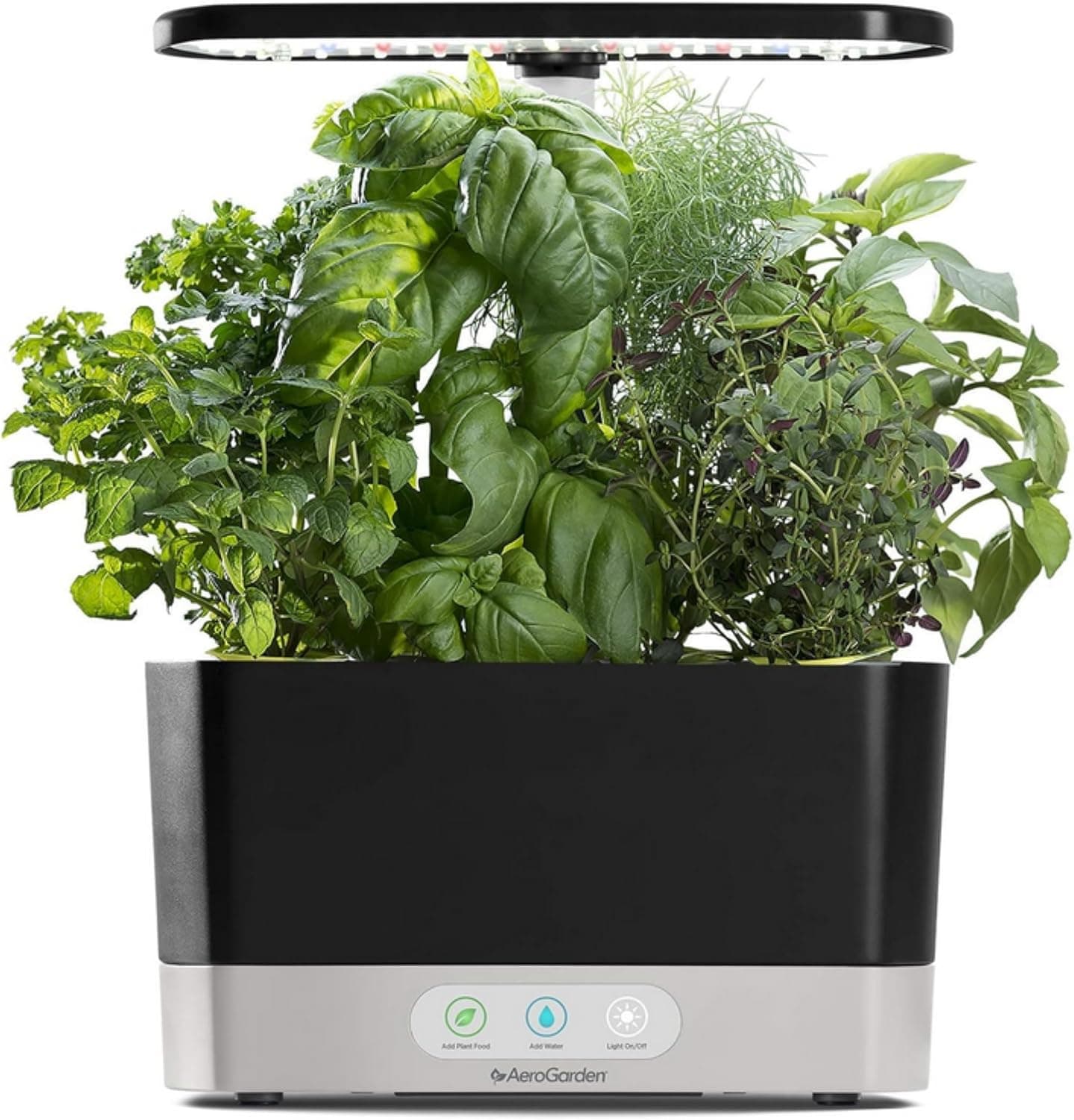 AeroGarden Harvest Indoor Garden Hydroponic System with LED Grow Light and Herb Kit, 6 Pods, Black