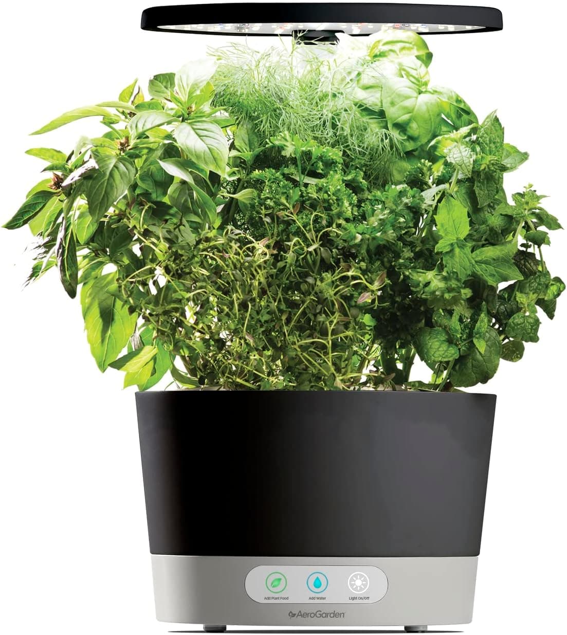AeroGarden Harvest 360 Indoor Garden Hydroponic System with LED Grow Light and Herb Kit, Black