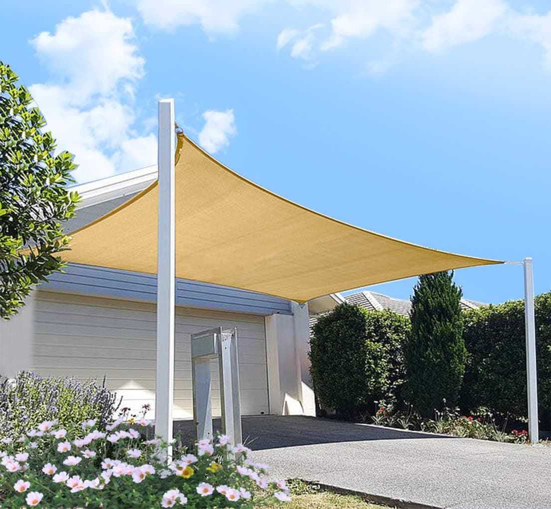 diig Outdoor Sun Shade Sail Canopy 10x14 Rectangle UV Resistant (Sand)