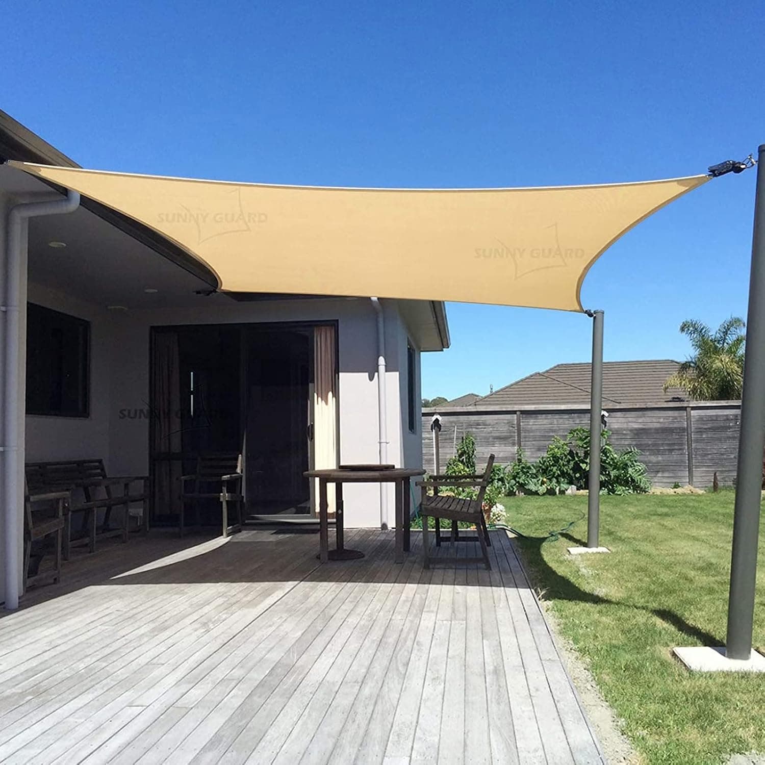 SUNNY GUARD Sun Shade Sail 10x13 Rectangle Sand UV Block Sunshade