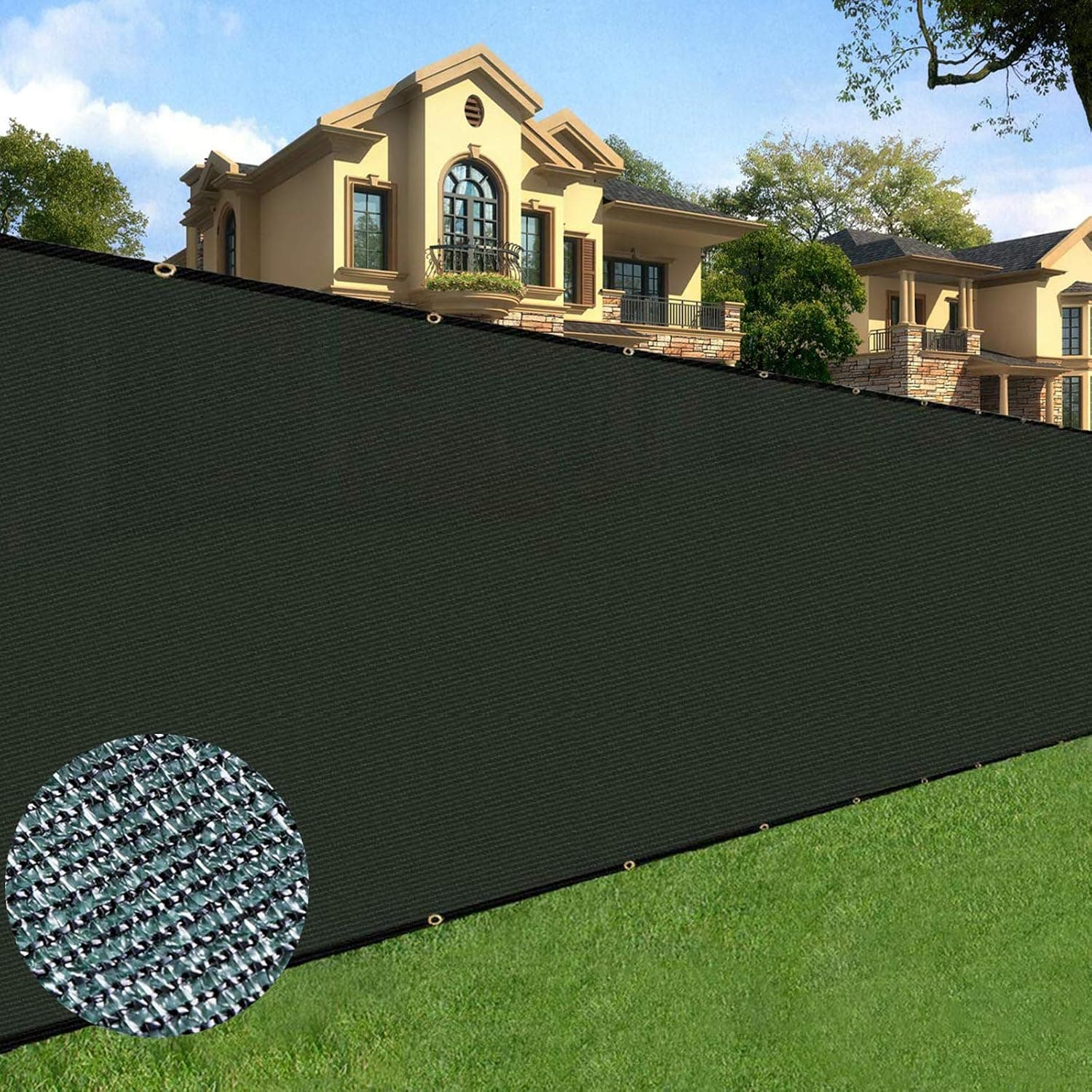 Sunnyglade 6 feet x 50 feet Privacy Screen Fence Heavy Duty Fencing Mesh Shade Net Cover, Green