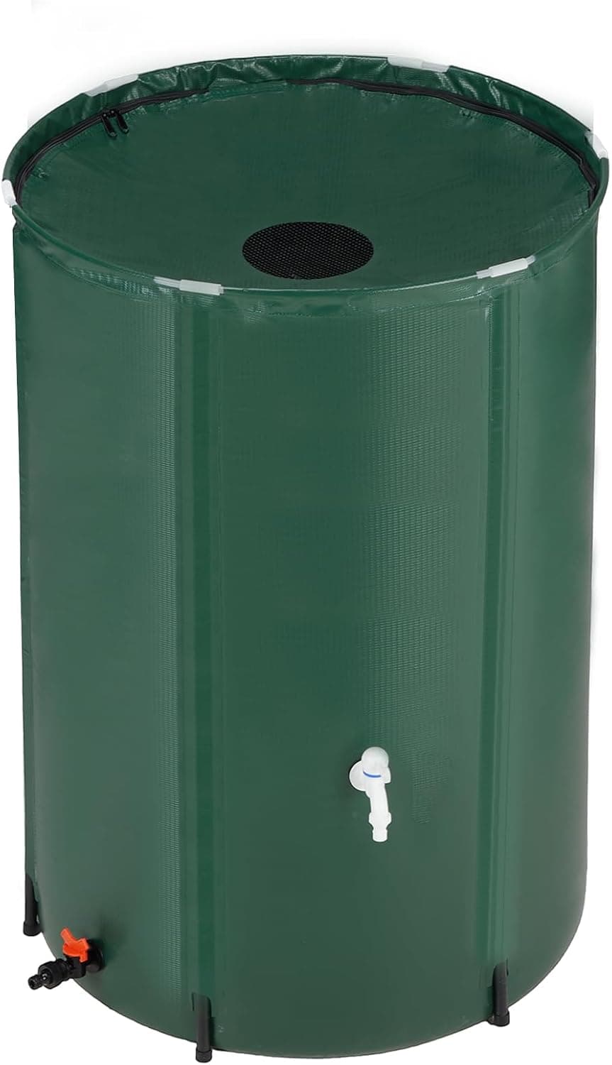 VINGLI 100 Gallon Collapsible Rain Barrel Portable with Filter Spigot