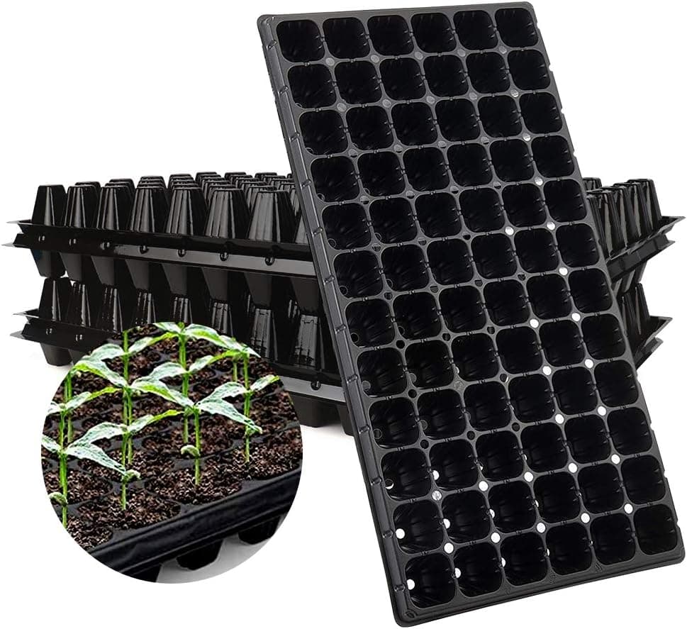 10-Pack Seed Starter Kit, 72 Cell Seedling Tray Nursery Pots Mini Propagator