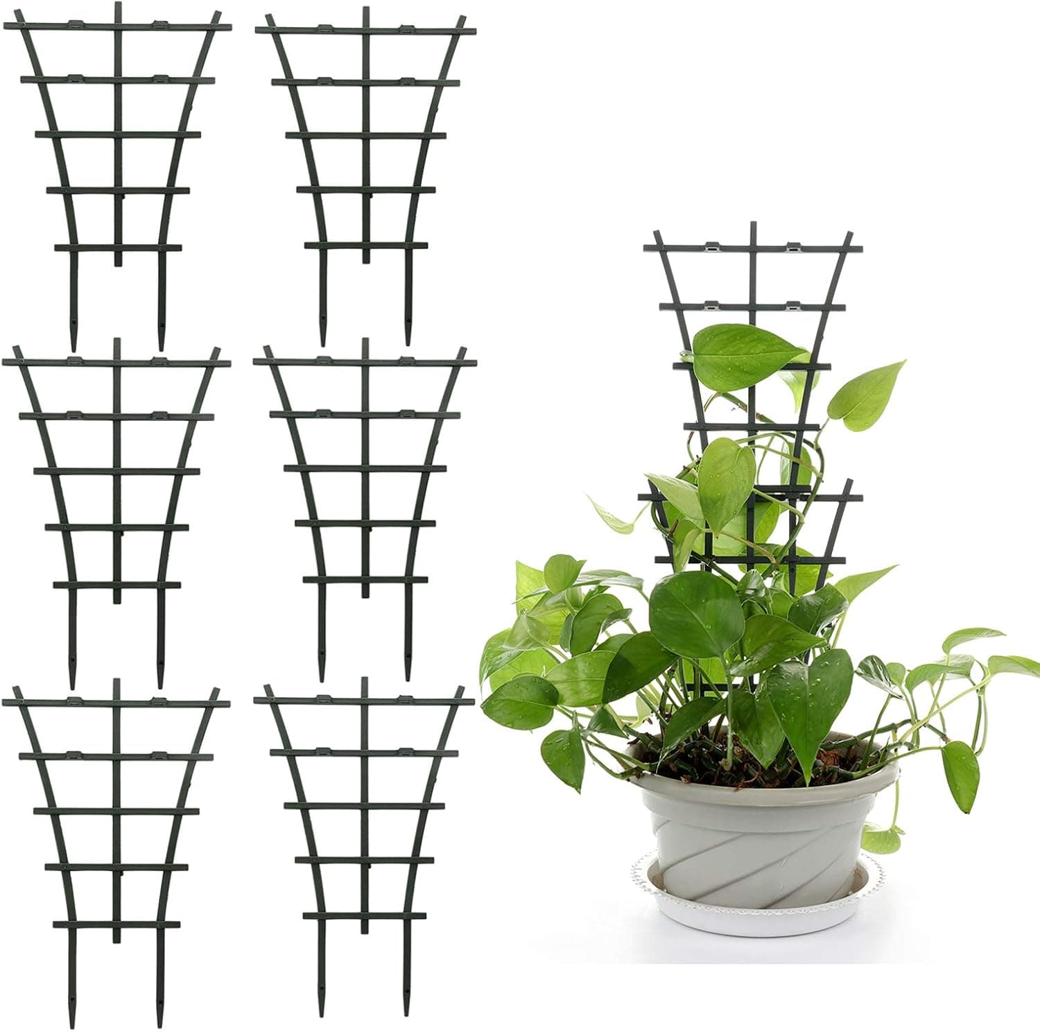 TRRAPLE Plant Trellis Indoor, 6 Pcs Stackable Climbing Trellis