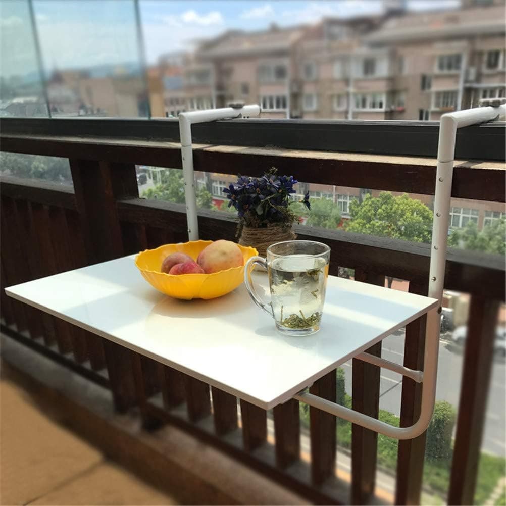 4-Level Adjustable Attachable Balcony Folding Hanging Railing Table