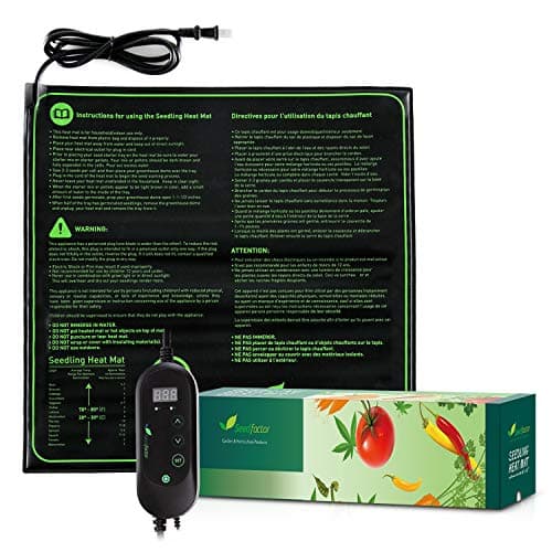 Seedfactor MET Certified Seedling Heat Mat with 50℉~108℉ Digital Thermostat Controller for Seed Germination (20" x 20")