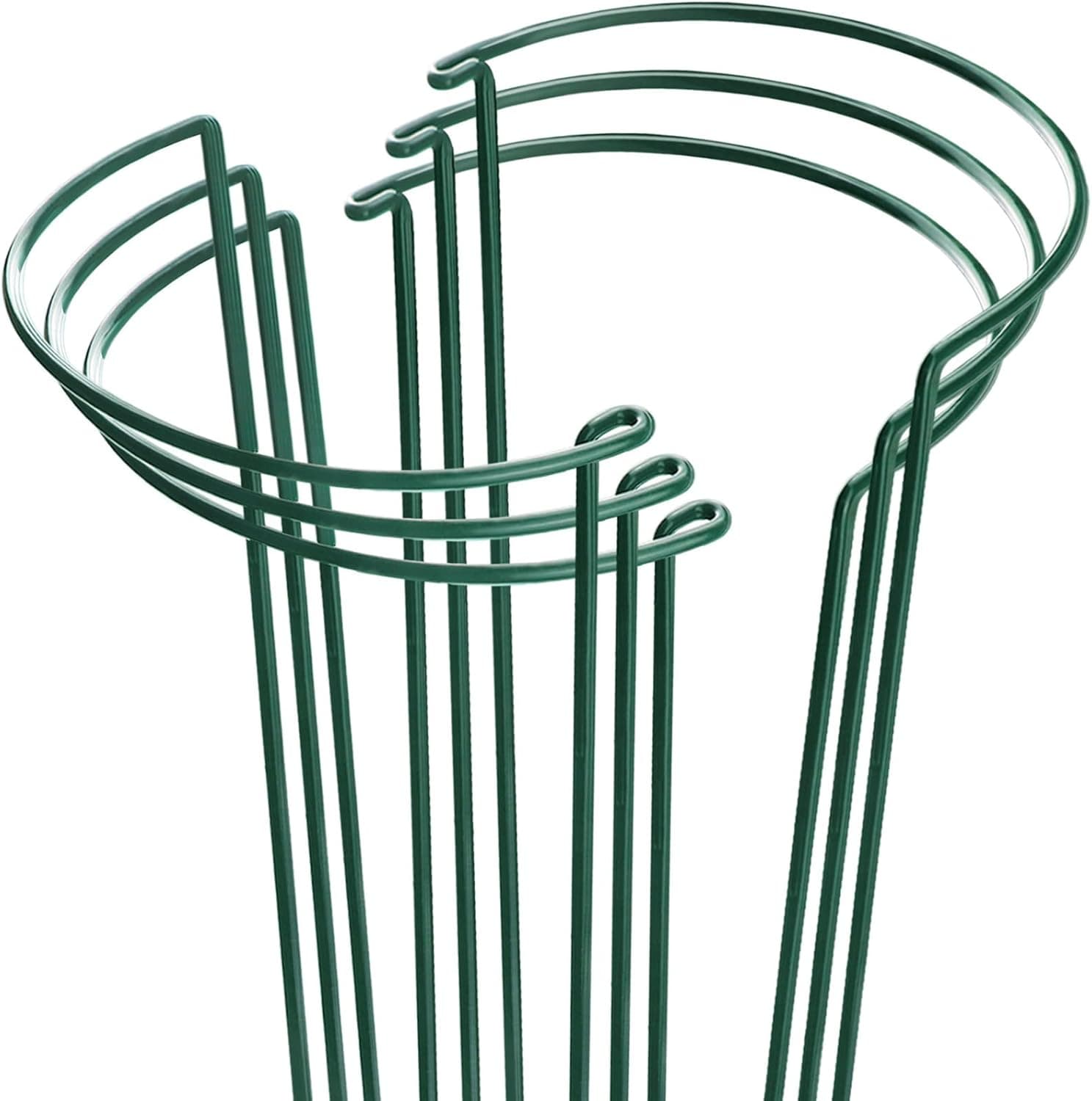 HiGift 6 Pack Metal Peony Cages Plant Support Ring 10"Wx15.8"H