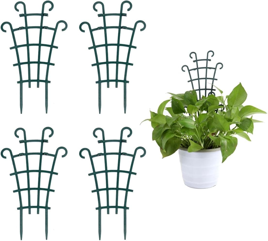 UWIOFF Trellis for Potted Plants, Stackable Small Indoor Trellis (4 Pack)