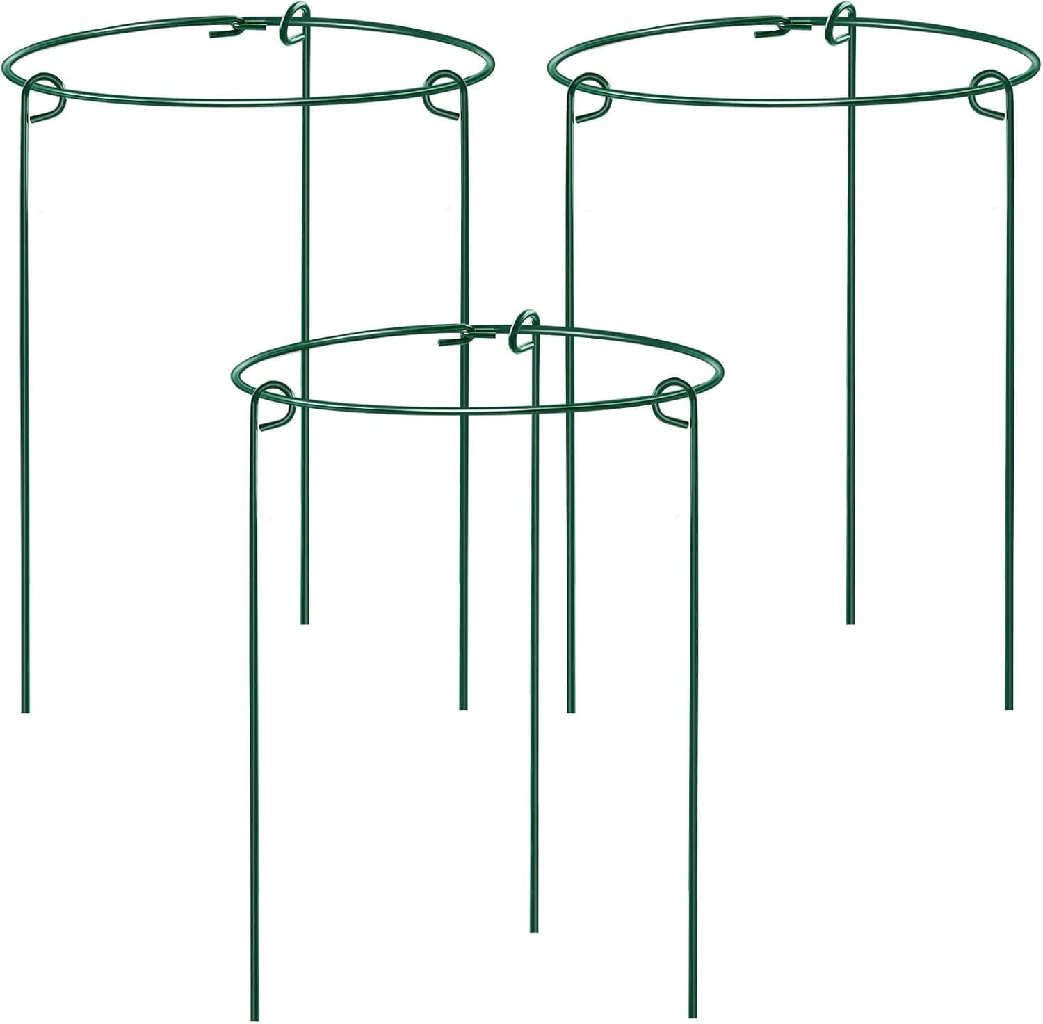 HiGift 3 Pack Peony Cages Support Stakes Ring 10"Wx17"H