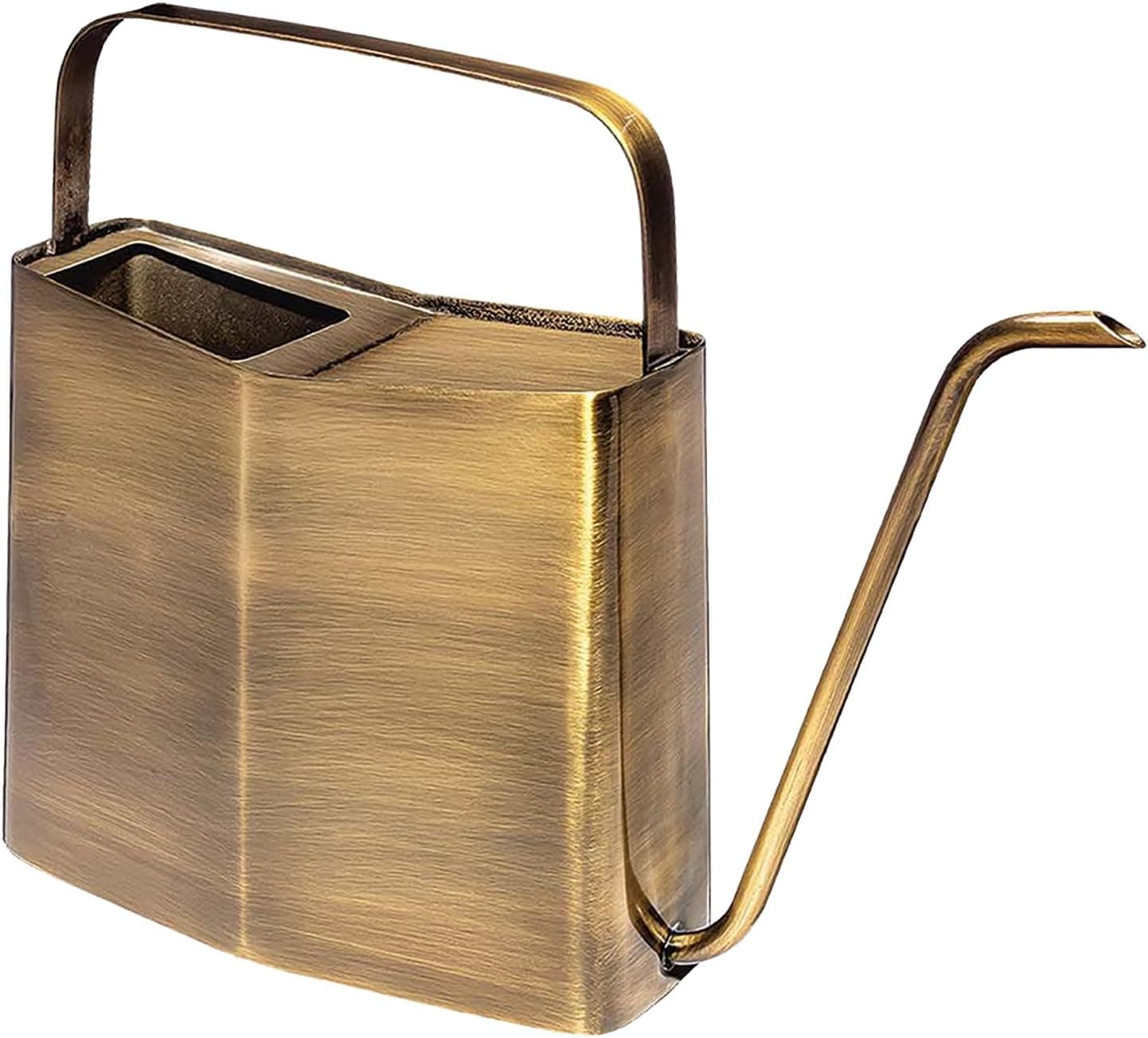Modern Sprout Brass Finish Plant Watering Can 3L Long Spout Stainless Steel