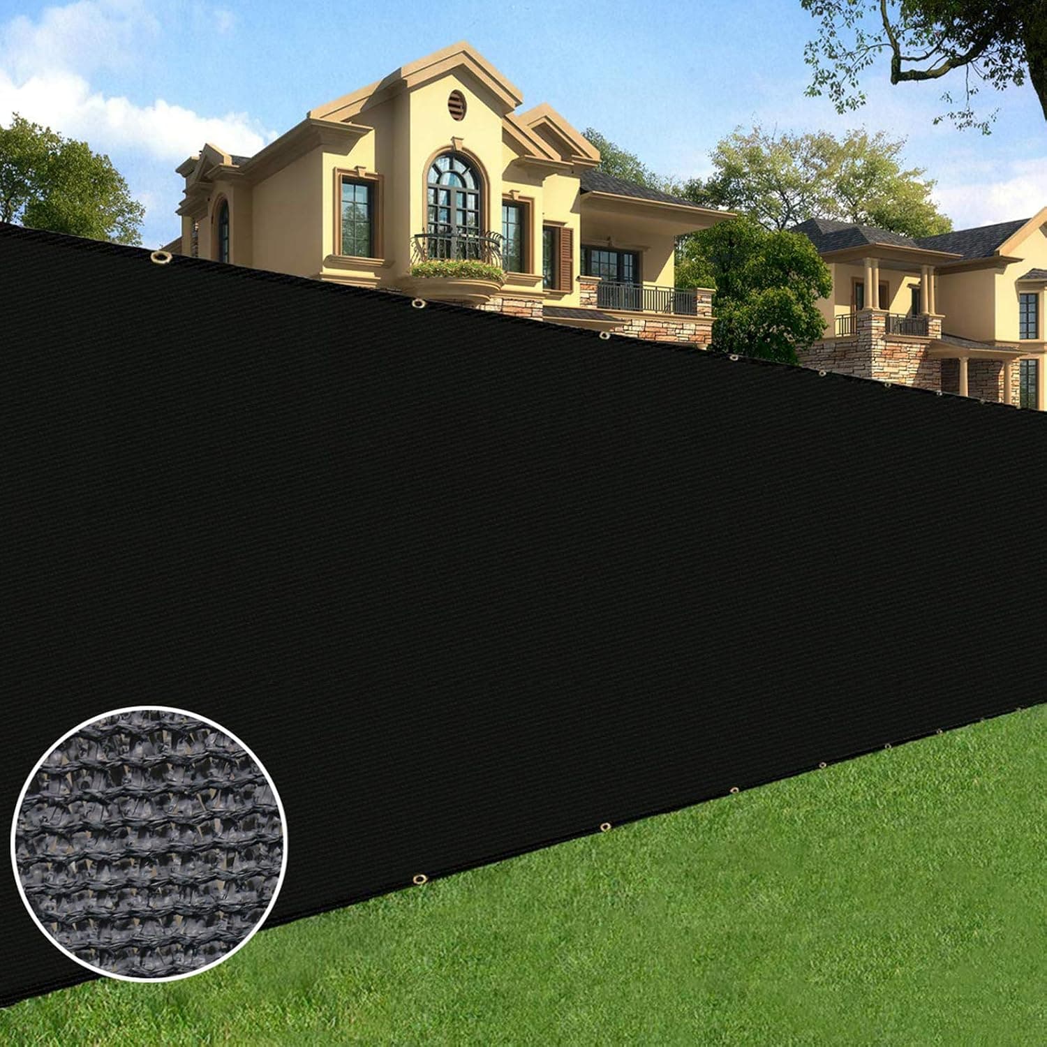 Sunnyglade 4 feet x 50 feet Privacy Screen Fence Heavy Duty Fencing Mesh Shade Net Cover, Black