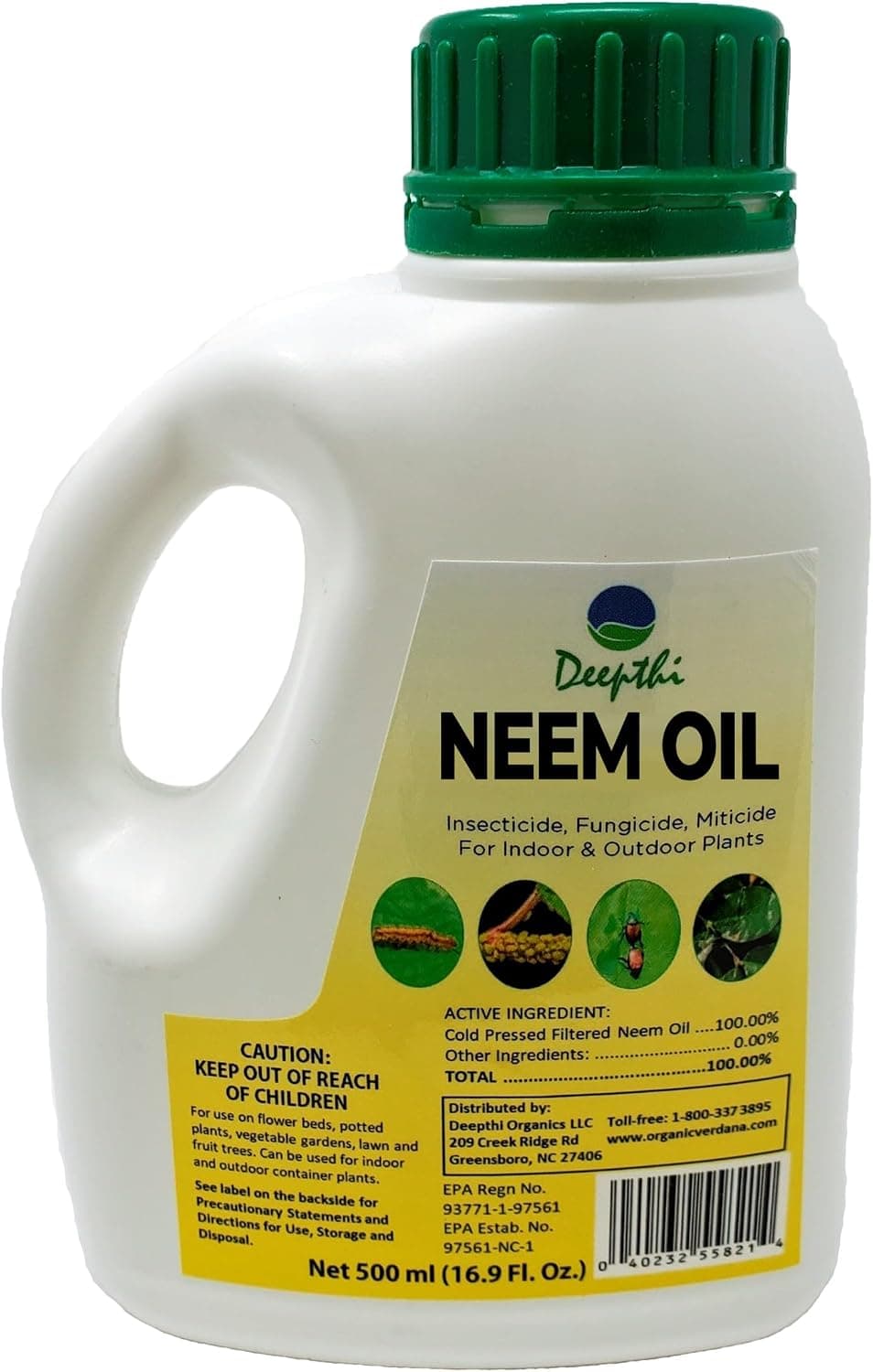 Deepthi Pure Neem Oil for Plants 16.9 Fl Oz Cold Pressed Natural Garden Spray