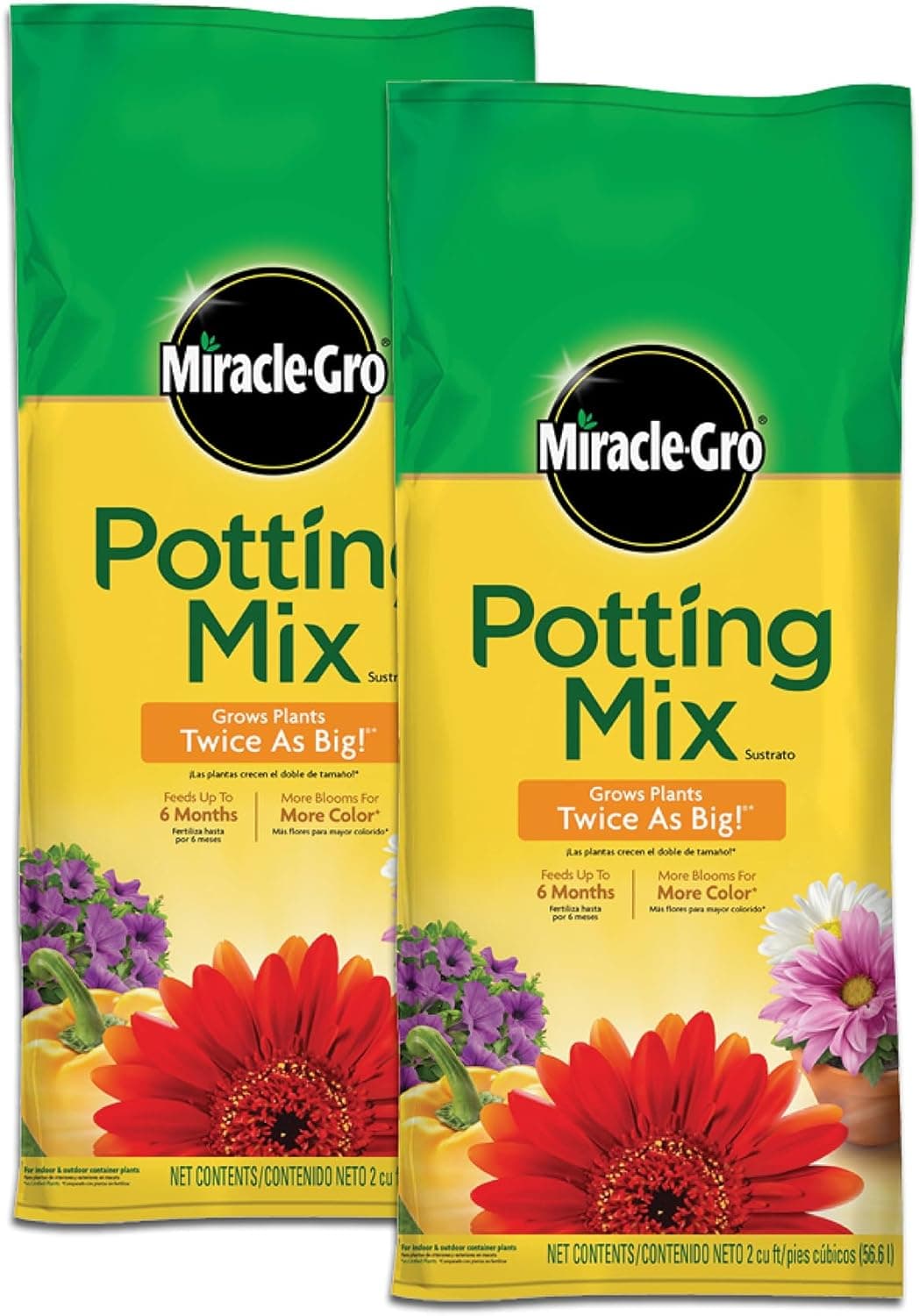 Miracle-Gro Potting Mix 2 cu. ft. (2-Pack)