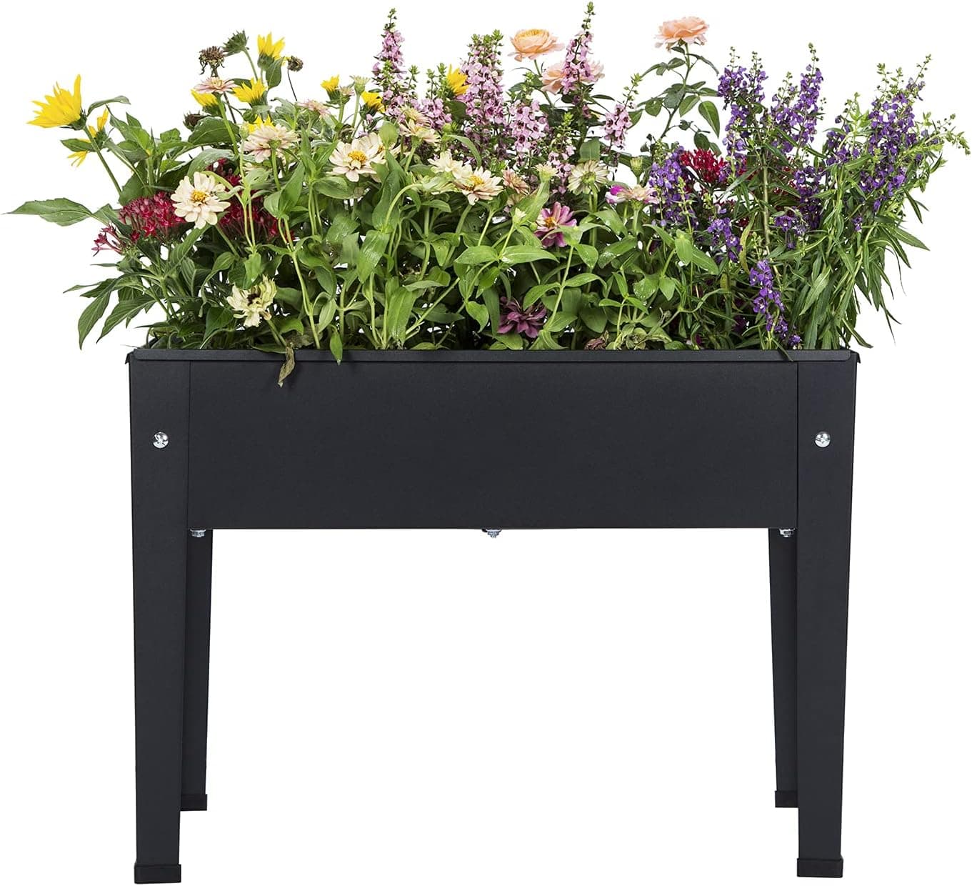 VEOAY Piksedo Raised Garden Bed Elevated Metal Planter with Legs Frosted Black