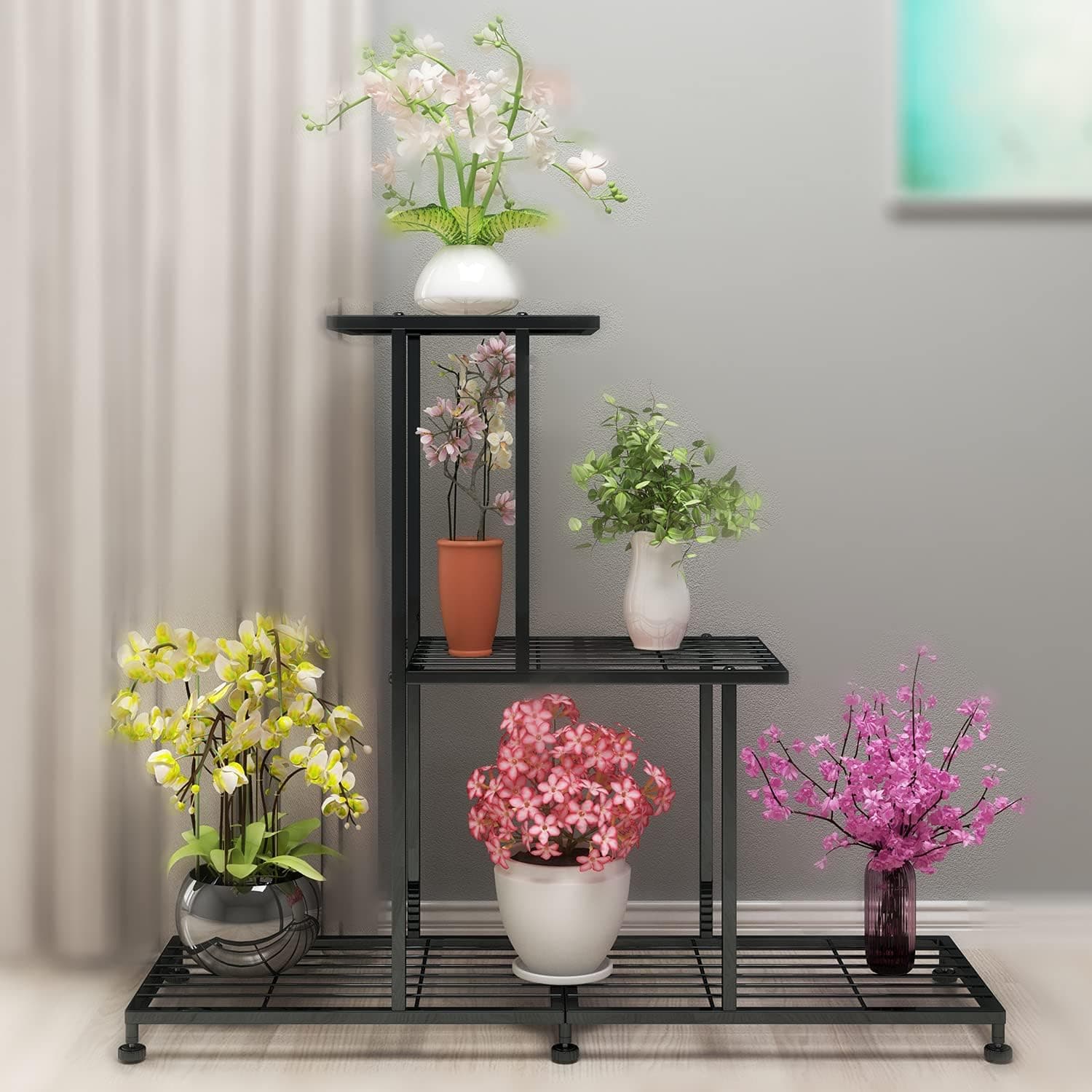 Twhep 3-Tier Metal Plant Stand, Multi-Tier Shelf