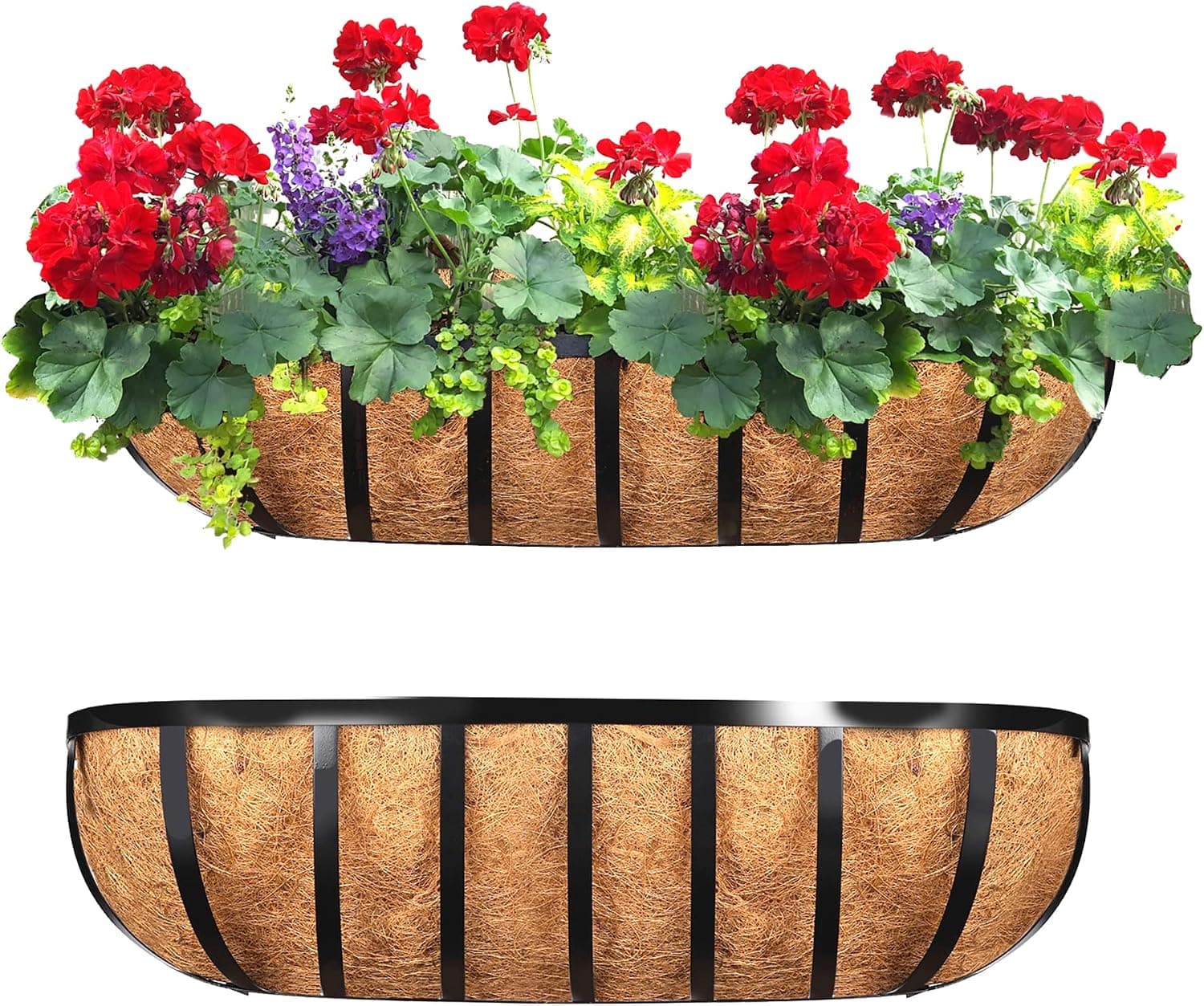 Harmiden Window Box Deck Railing Planter 24 Inch 2 Pack