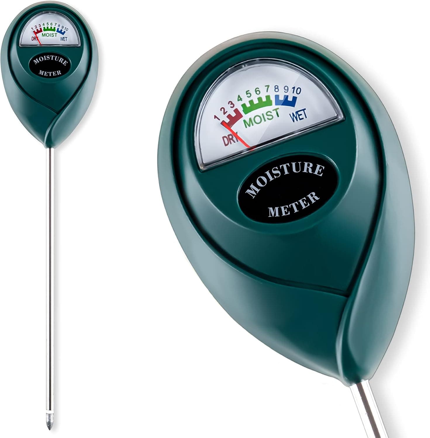 Soil Moisture Meter for House Plants, No Batteries Required (Green)