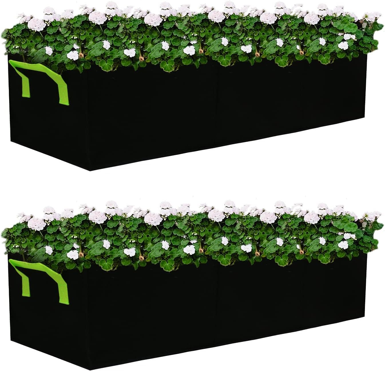Auroal 15 Gallon Grow Bags 2 Pack, 3-Compartment Fabric Planter
