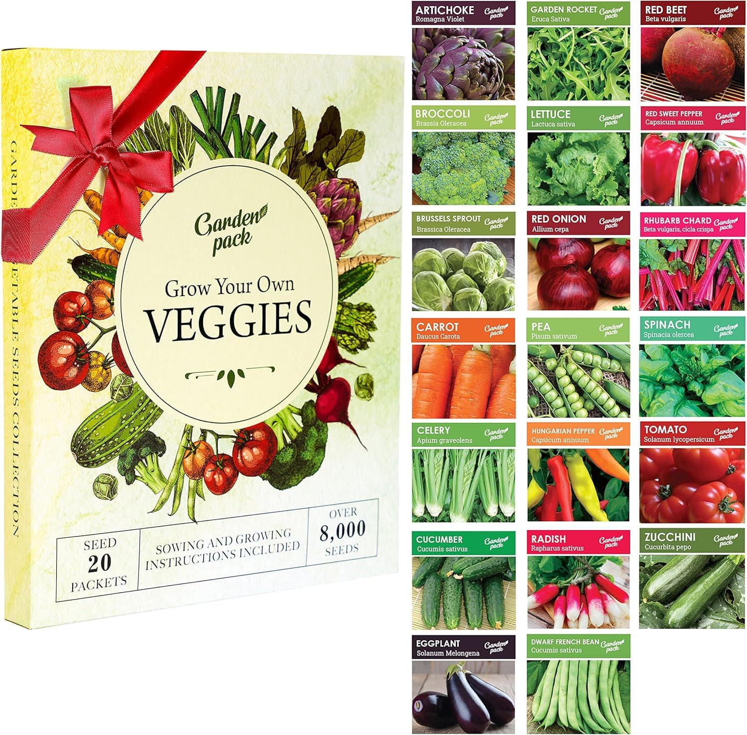 Garden Pack 20 Vegetable Seeds Varieties Non-GMO Heirloom