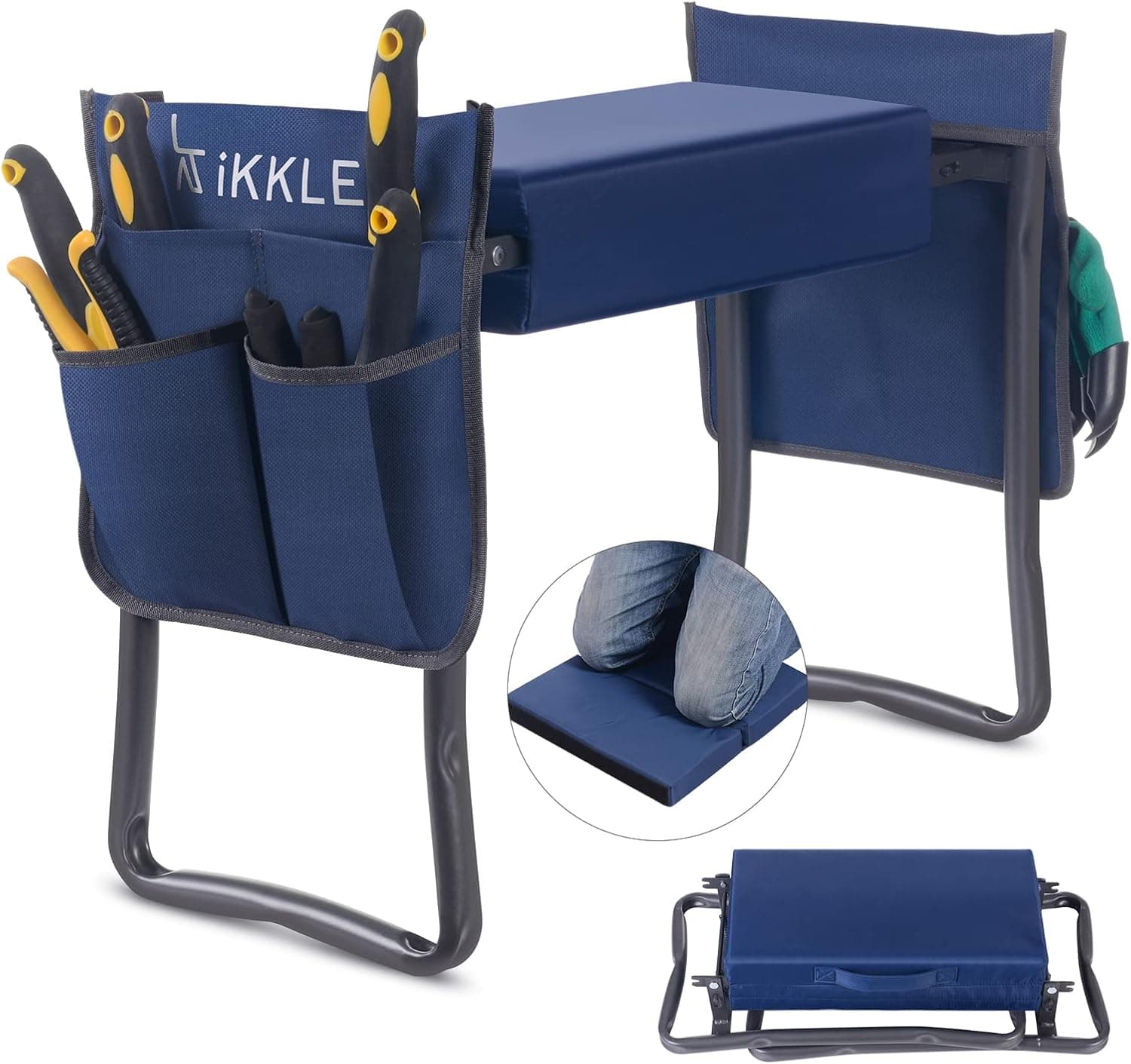 Patented Garden Kneeler and Seat Heavy Duty 330lbs with 2 Tool Pouches