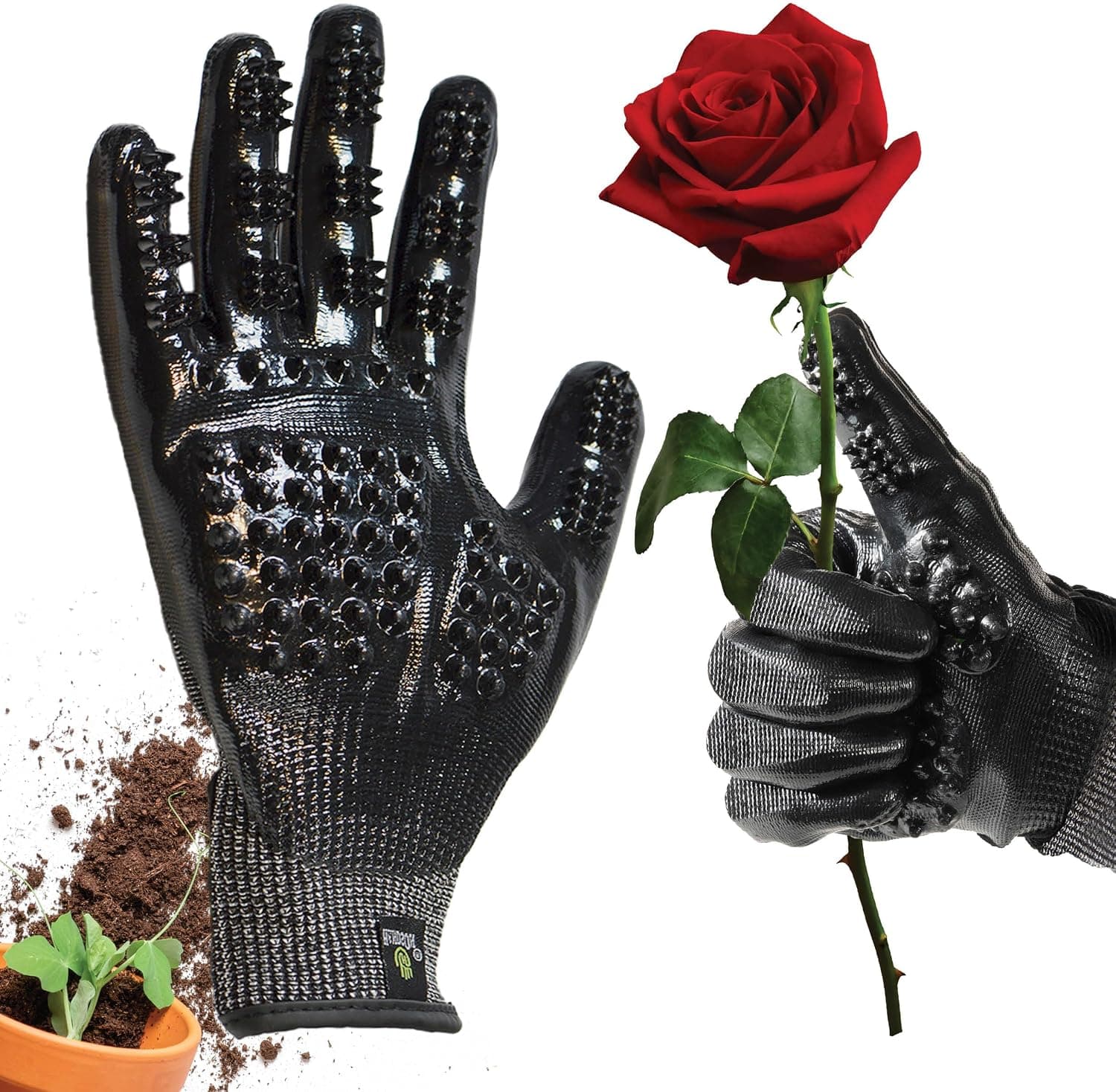 HANDSON Gardening Gloves, Cut & Water Resistant Work Gloves