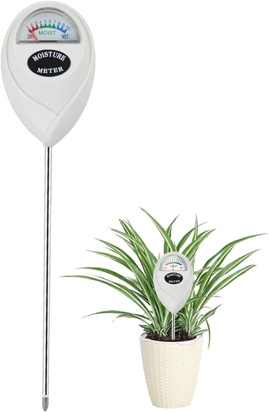 Censinda Soil Moisture Meter Monitor, No Battery (White)