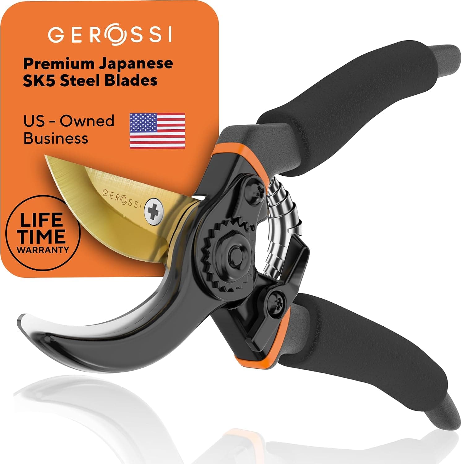 Premium Bypass Pruning Shears, Heavy-Duty Japanese High Carbon Steel