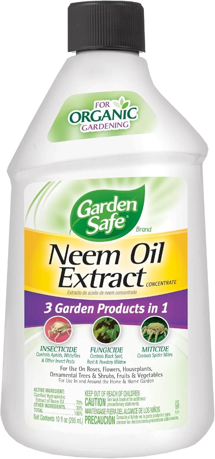 Garden Safe Neem Oil Extract Concentrate for Organic Gardening, Fungicide/Insecticide/Miticide, 10 fl oz