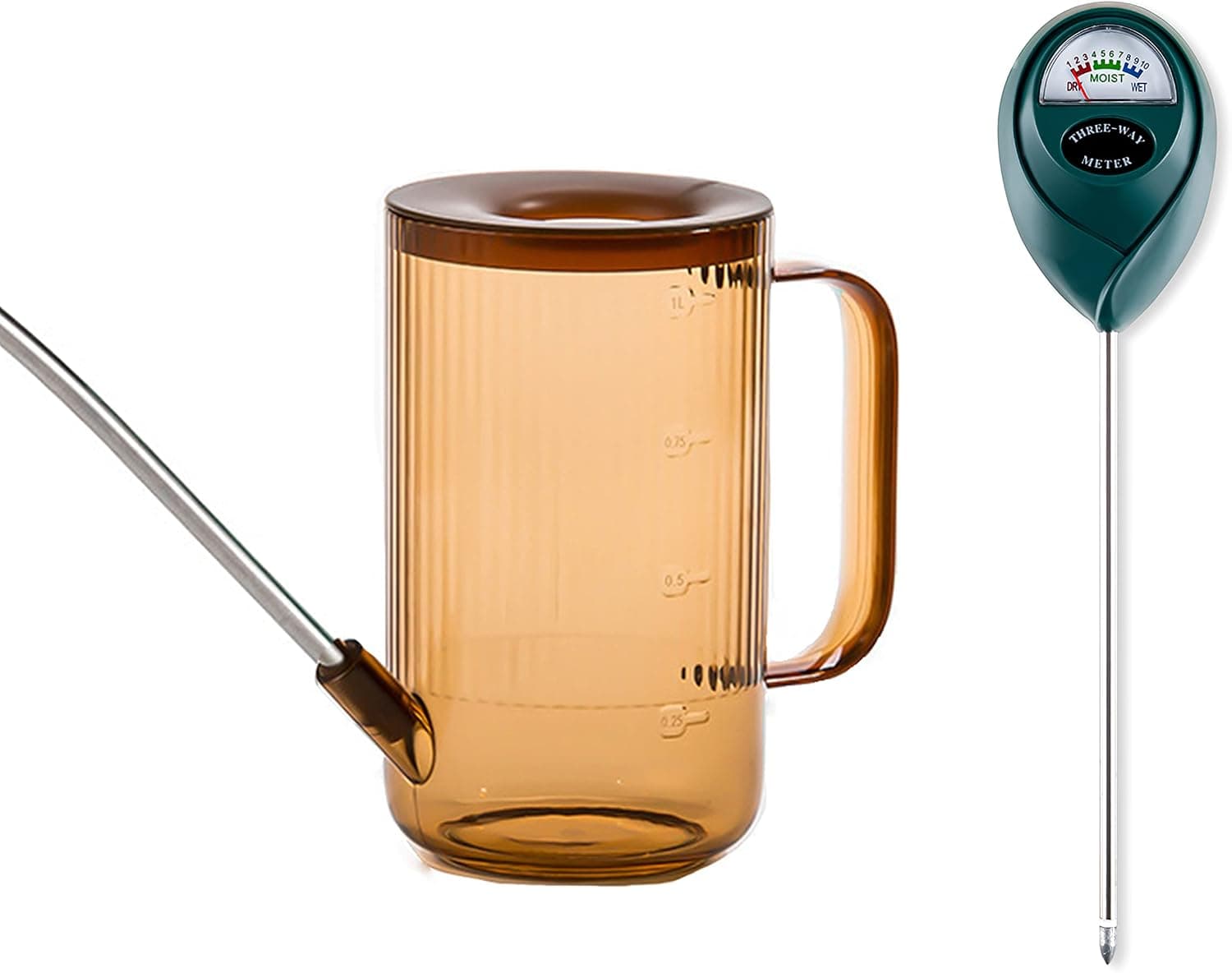 Watering Can for Indoor Plants Long Spout with Soil Moisture Meter