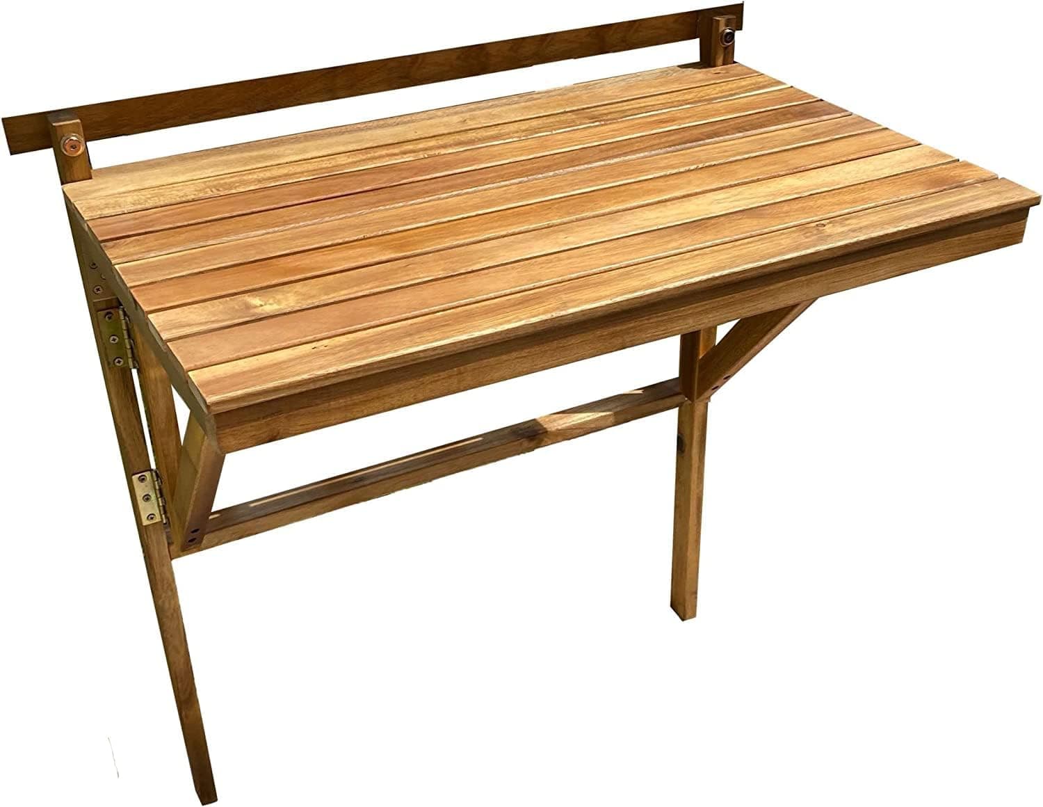 Patio Wise Outdoor Folding Balcony Table, Acacia Wood, Teak