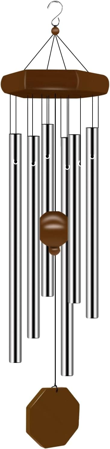 Wind Chimes Outdoor Deep Tone with 6 Tuned Tubes, Memorial Garden Patio