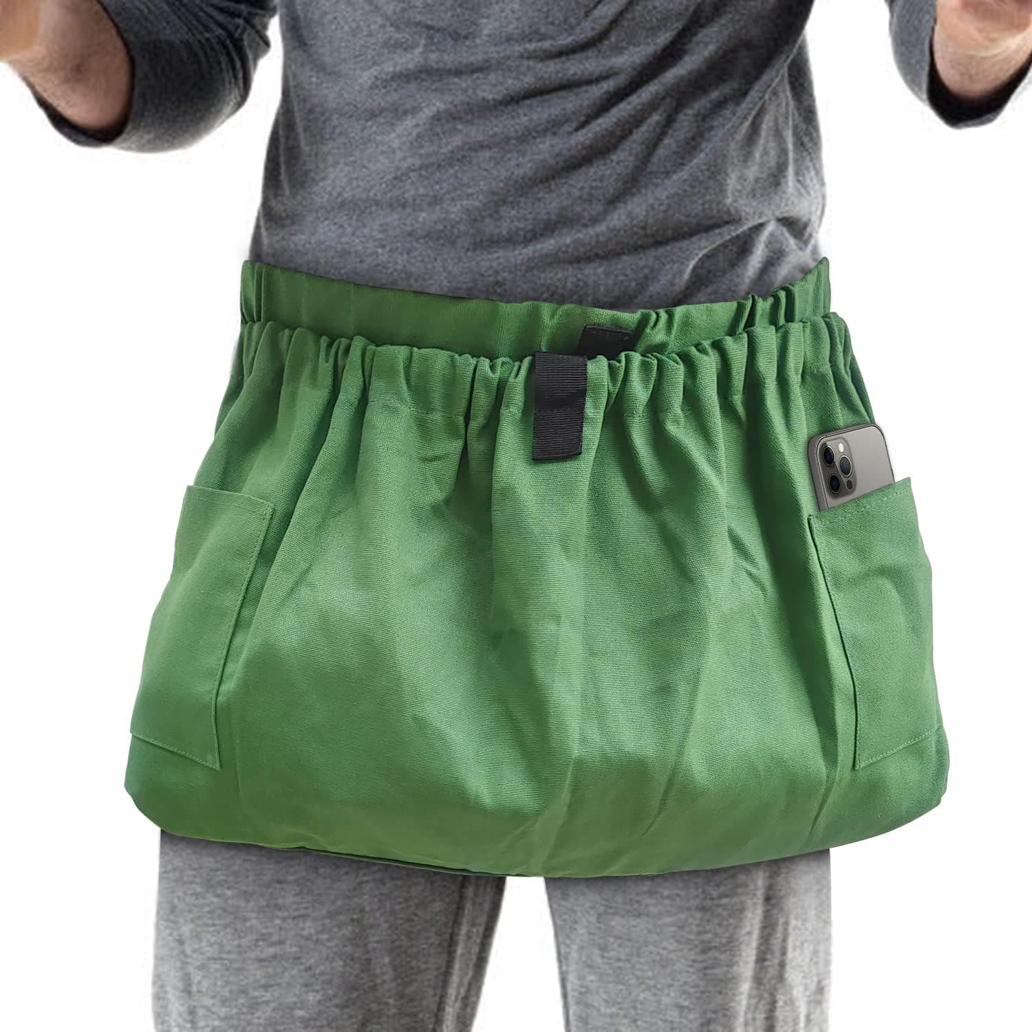 Boczif Gardening Apron with Pockets, Garden Harvest Apron for Weeding, Vegetables, Fruits, Berry Picking