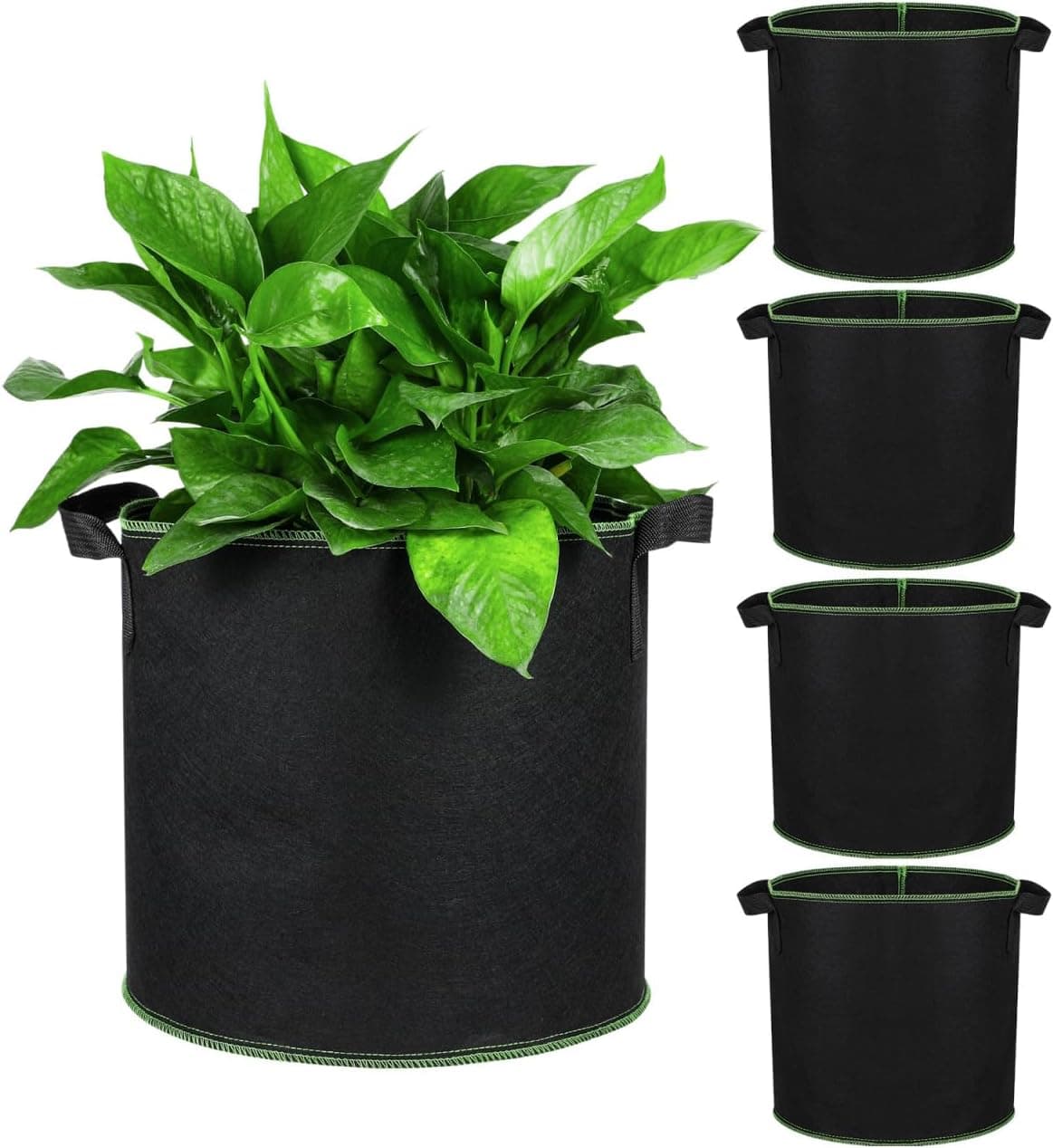 5 Pcs 4 Gallon Fabric Grow Bags with Handles for Vegetables