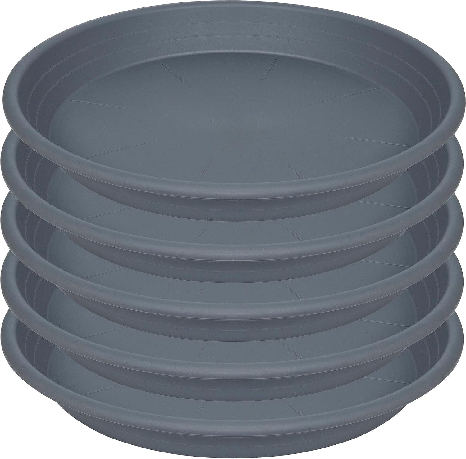 5 Packs Plant Saucer Plastic Pot Tray Flower Planter Saucers and Drip Trays for Indoors Outdoors, Thick Heavy Sturdy Water Catcher (6 Inch Black)