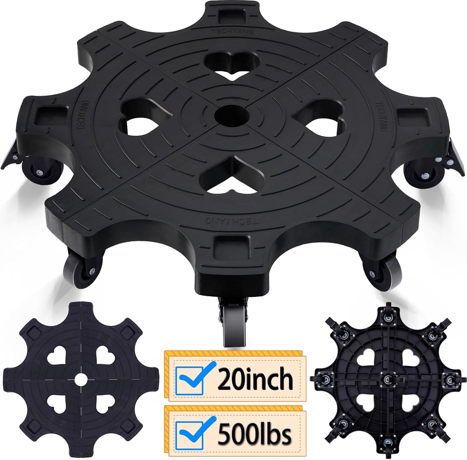 20 Inch Plant Caddy with Wheels Heavy Duty Rolling Plant Stand Casters