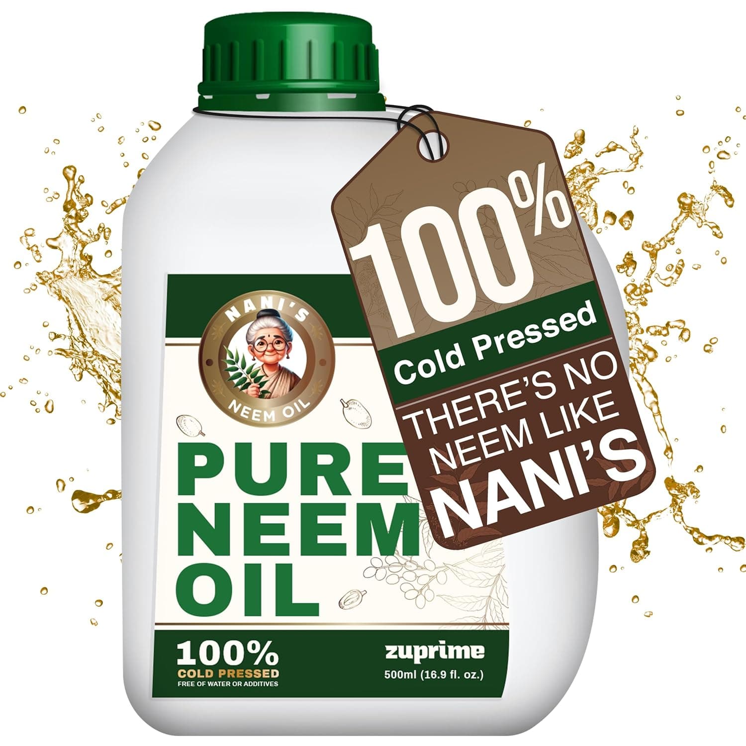 Nani's Pure Neem Oil for Plants Concentrate 100% Cold Pressed 17 oz