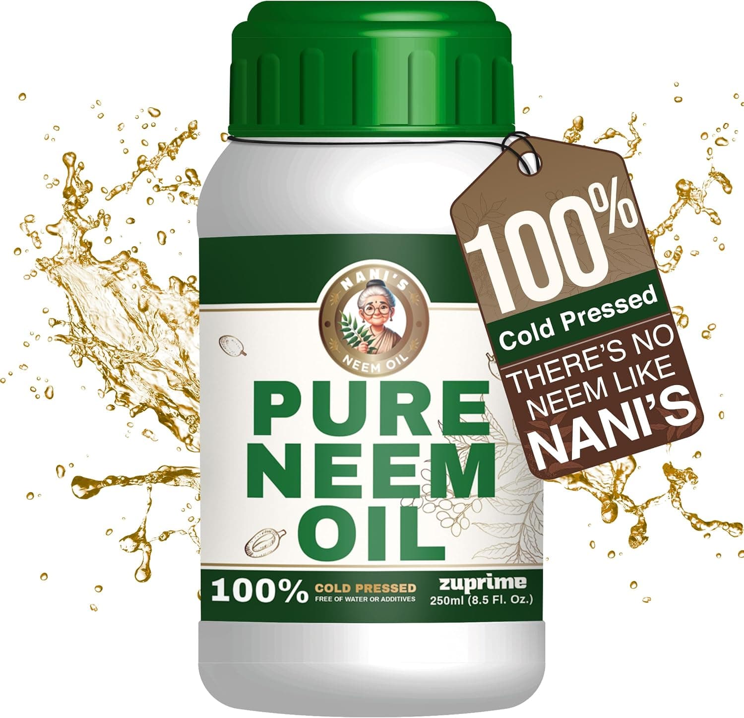 Nani's Pure Neem Oil for Plants Concentrate, 100% Cold Pressed, Organic Neem Oil Spray, 8.5 oz