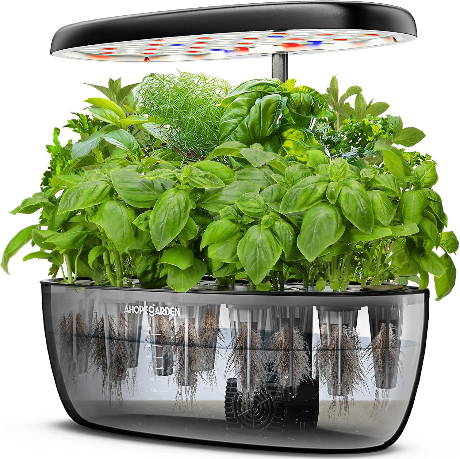 Ahopegarden Indoor Garden Hydroponics Growing System, 12 Pods Countertop with LED Grow Light