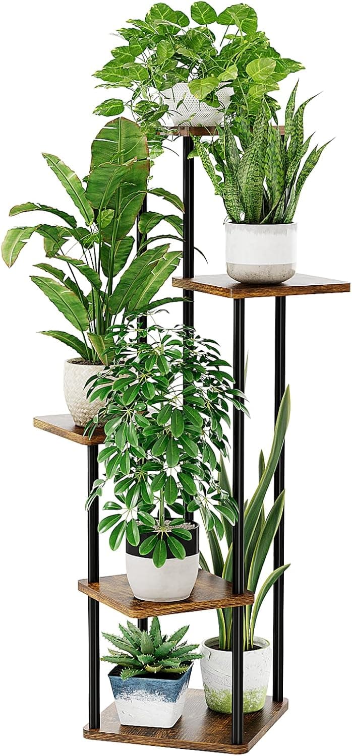 Bamworld Plant Stand Indoor Tall Plant Shelf for Multiple Plants Corner Tiered