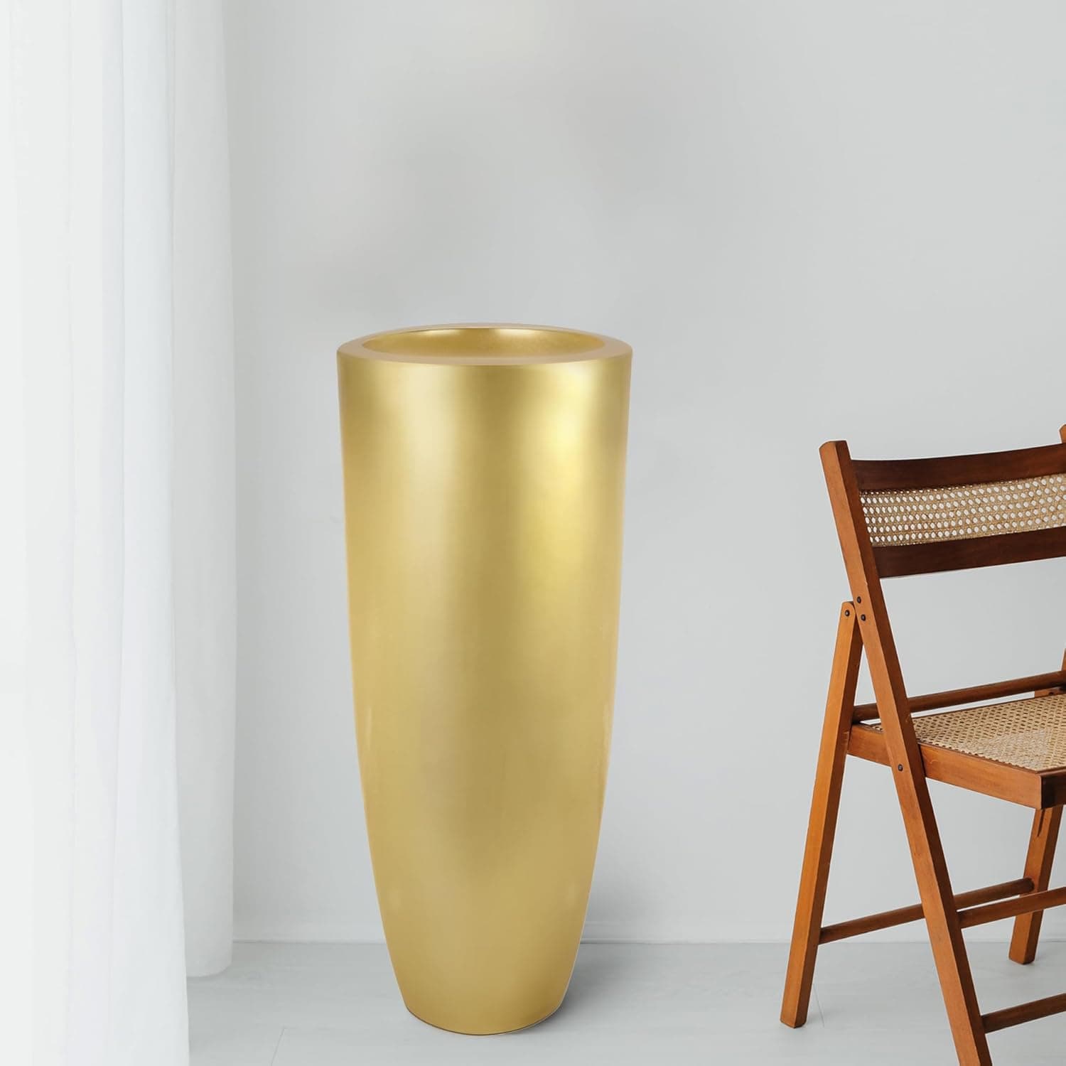 Luystoka Large Planter 35.5 inch Tall Floor Planter Gold