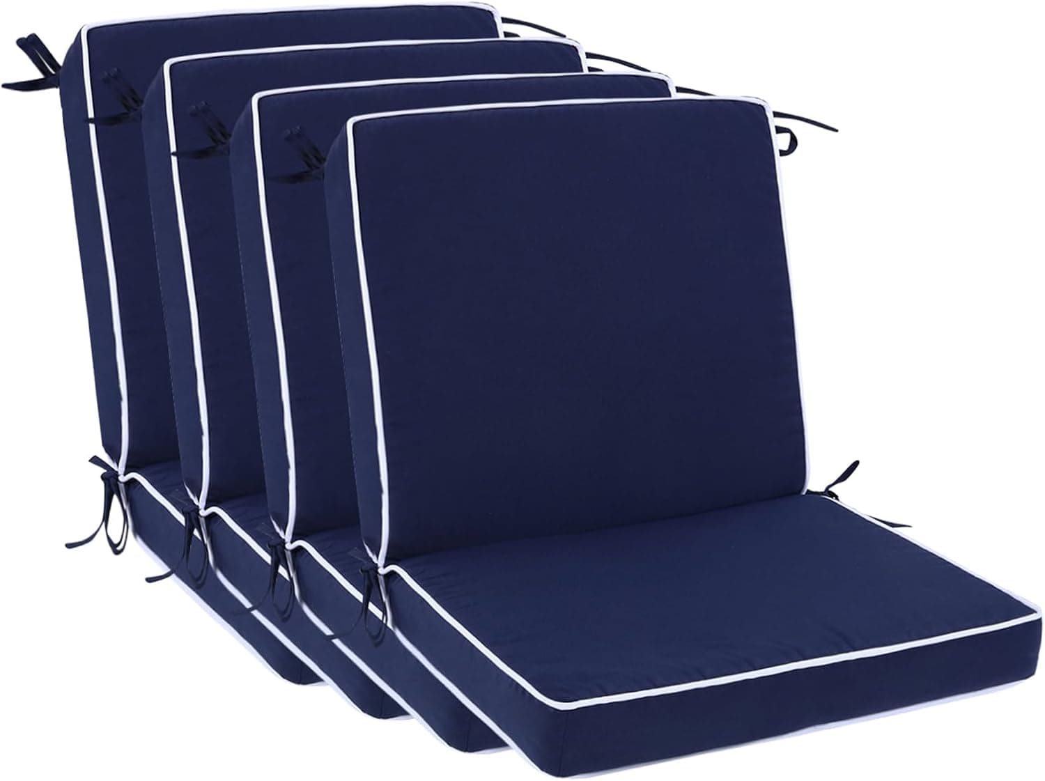Blytieor Outdoor Patio Chair Cushions Set of 4, Water Resistant 20x17 with Ties