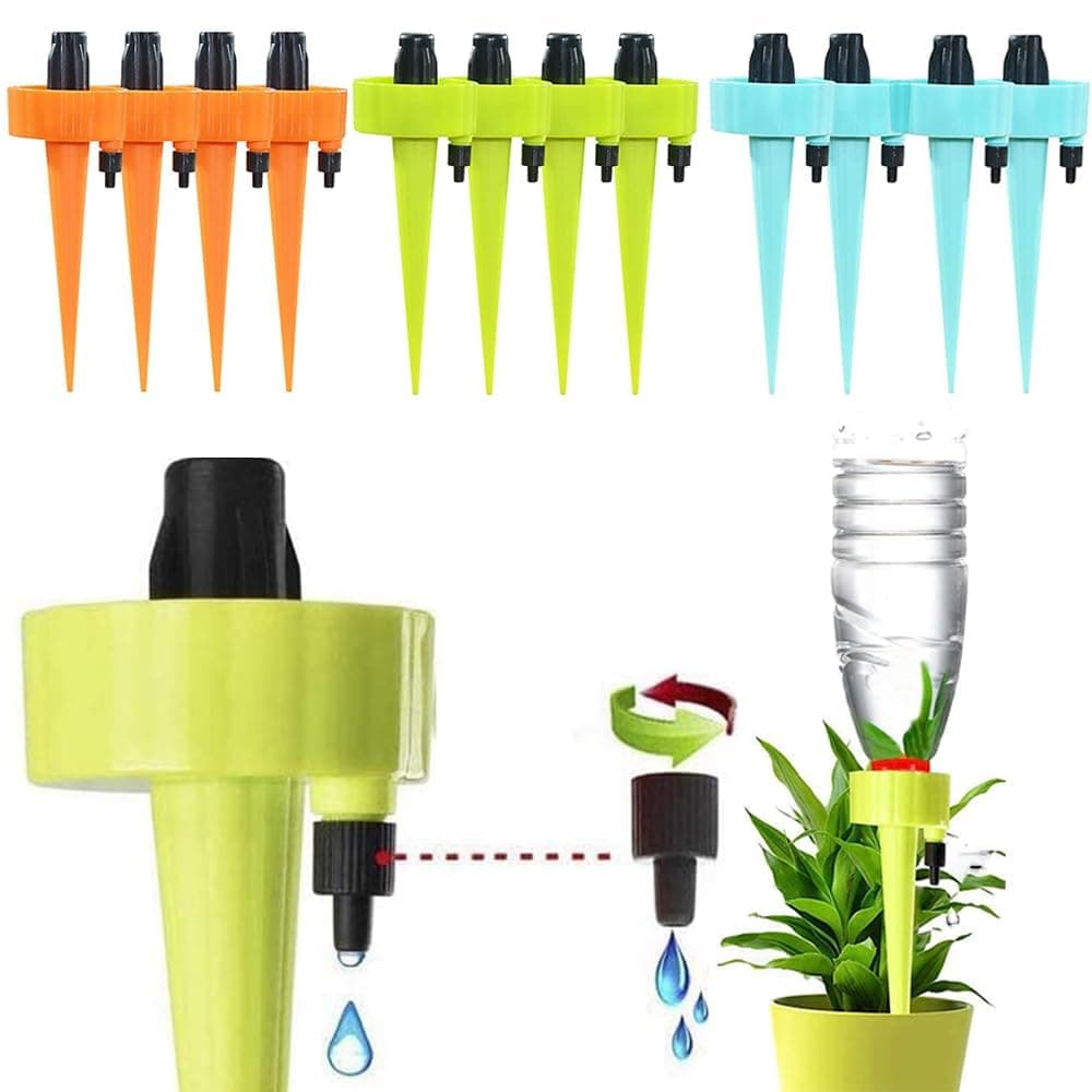 Self Watering Spikes Plant Waterer Vacation Drip Irrigation Globes (12pcs)