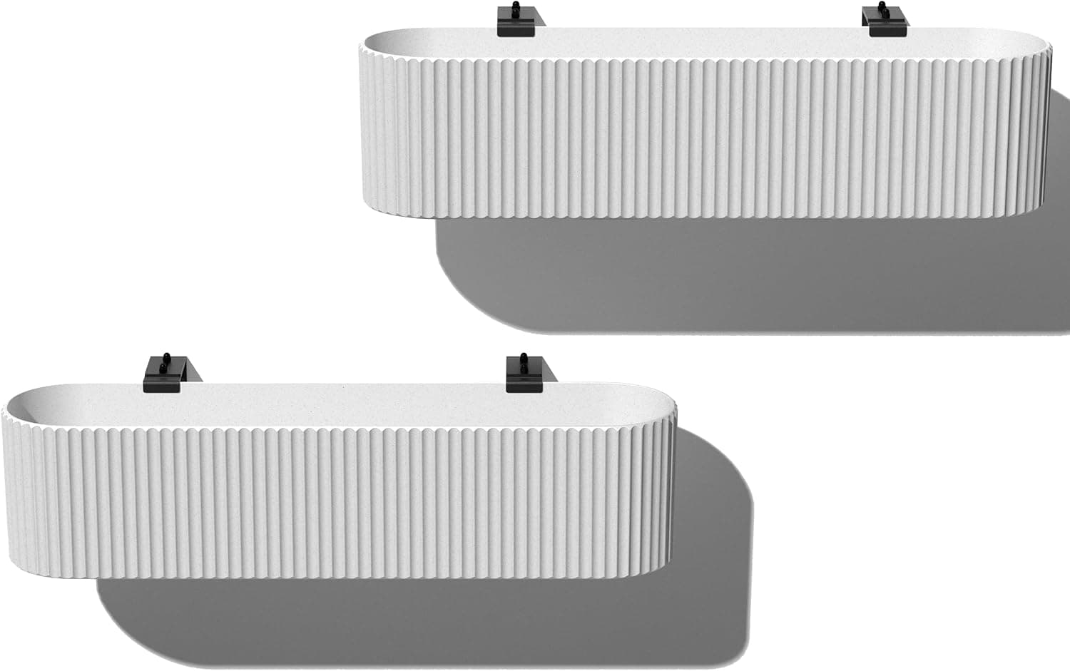 Veradek Demi Series Railing Planter, Plastic-Stone Composite Hanging Planter Box with Bracket