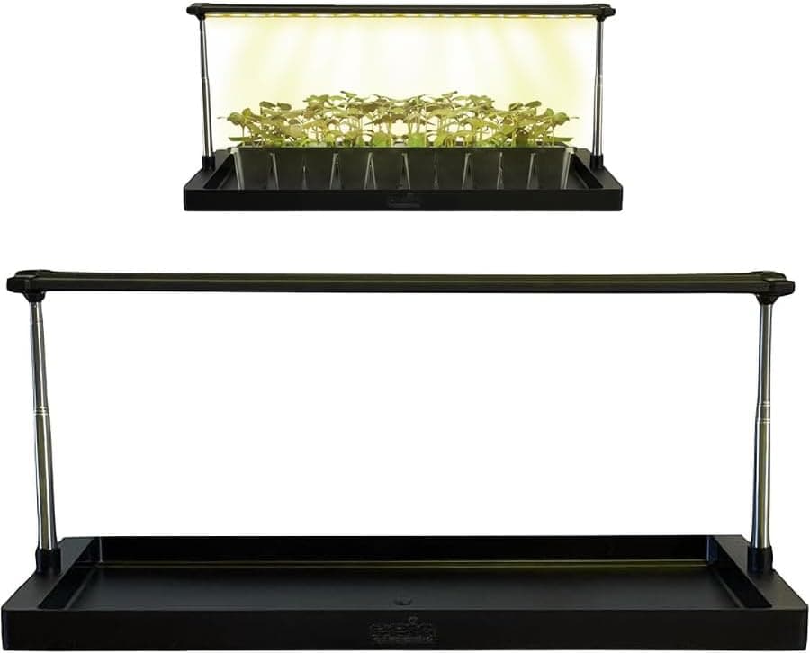 Epic Gardening Seed Starting Grow Light, Full-Spectrum LED with Adjustable Height & Integrated Tray