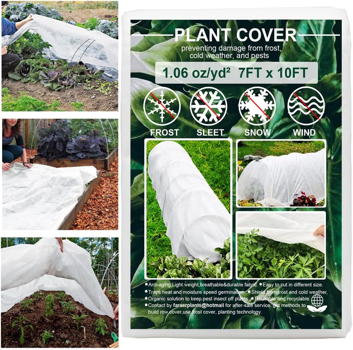 Plant Covers Freeze Protection Antifrost Cover 7ft x 10ft Reusable Floating Row Cover